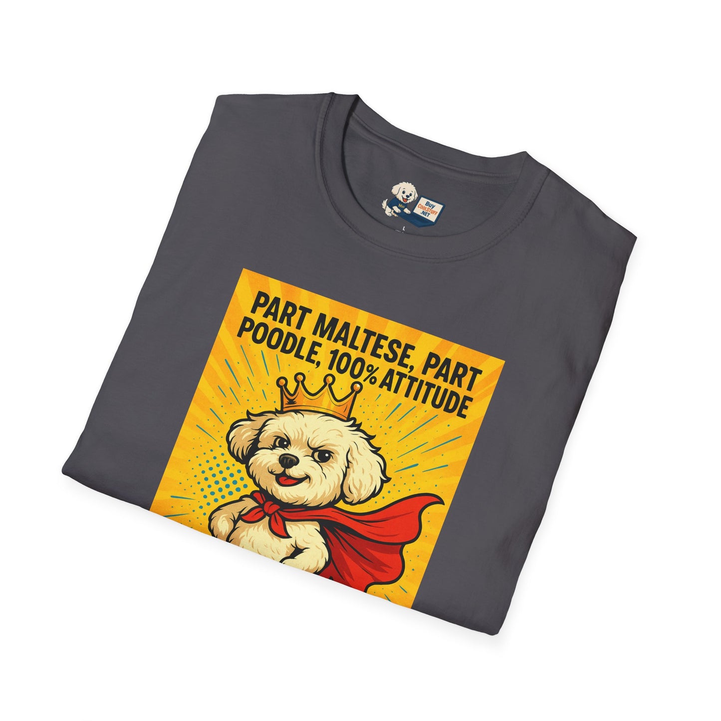 Maltipoo "Superhero" Unisex Softstyle T-Shirt – Perfect Gift for Dog Lovers!