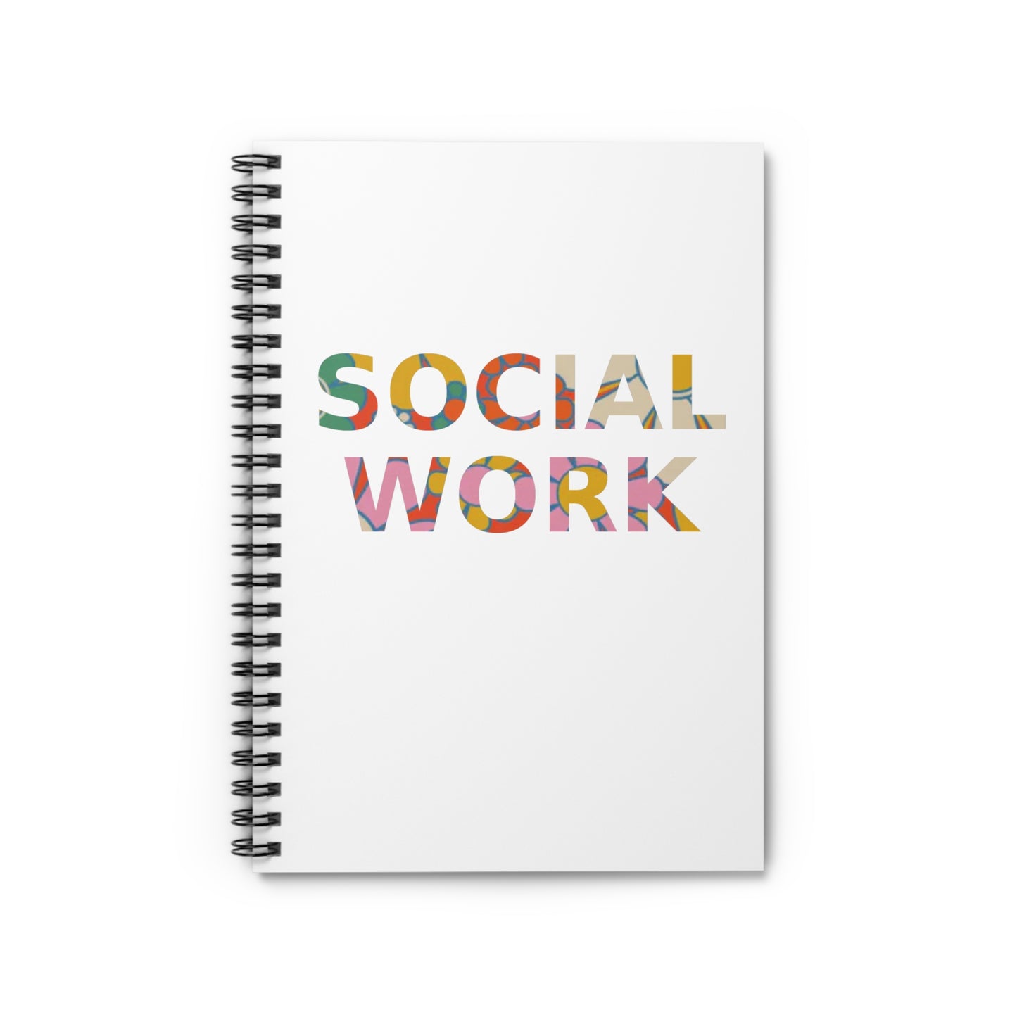 Social Work "Flower Letters" - Spiral Notebook - Perfect for Students & Professionals