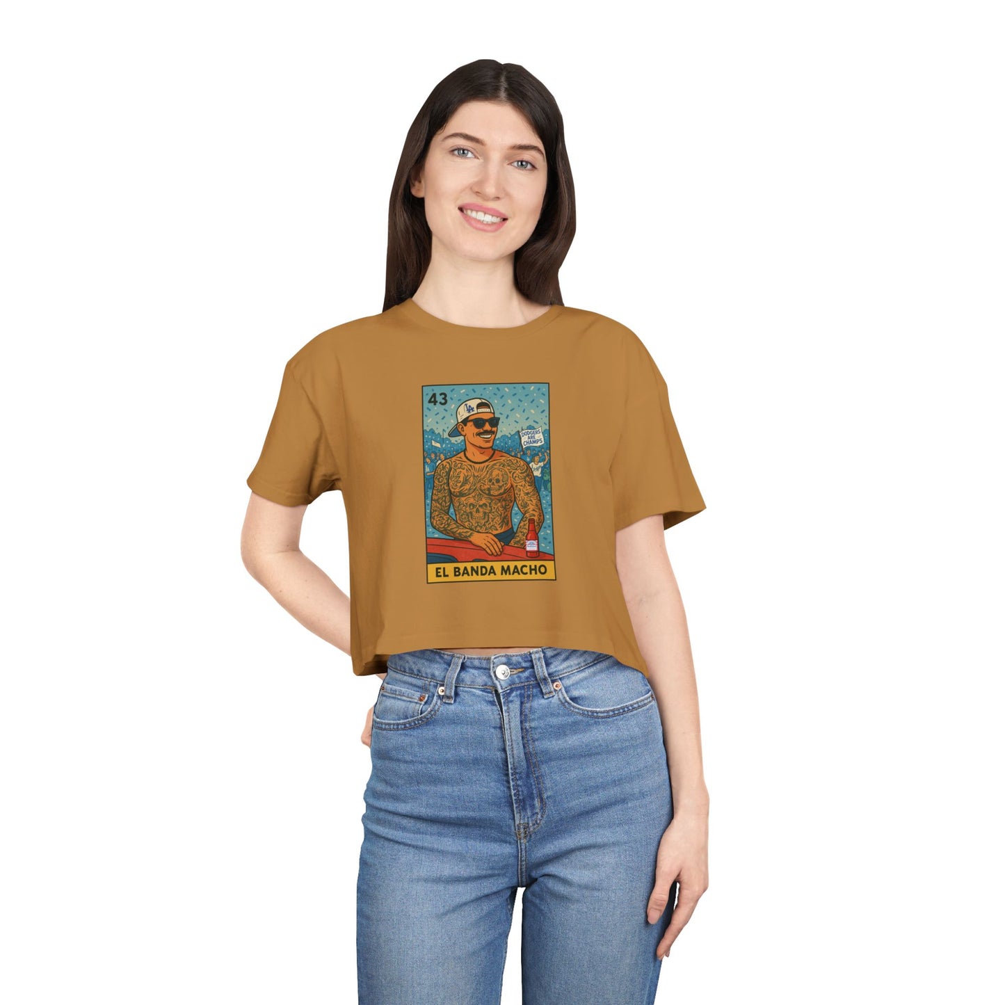 Dodgers-EL BANDA MACHO- Anthony Banda- Women's Crop Tee - El Banda Macho, Cute Summer Top, Casual Wear, Gift for Her, Trendy Fashion