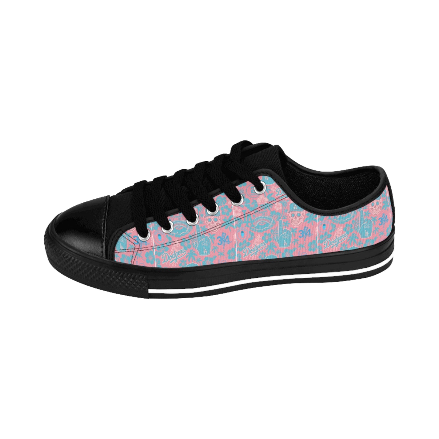 Dodgers "Pink Aloha Pattern" Men's Sneakers - Original Design
