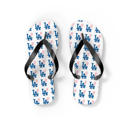 Unisex L.A. Logo Dodgers Flip Flops - Summer Beach Sandals for Fans