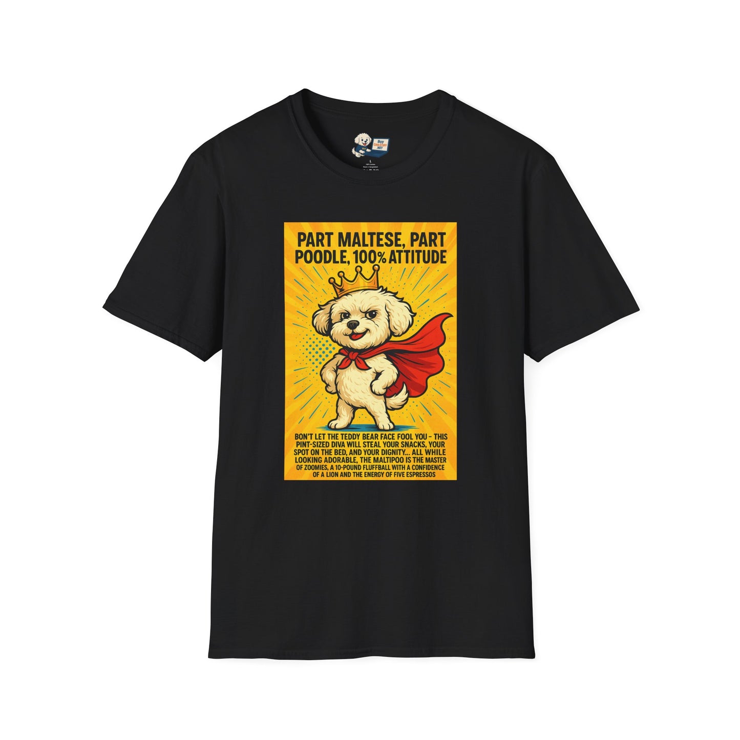 Maltipoo "Superhero" Unisex Softstyle T-Shirt – Perfect Gift for Dog Lovers!