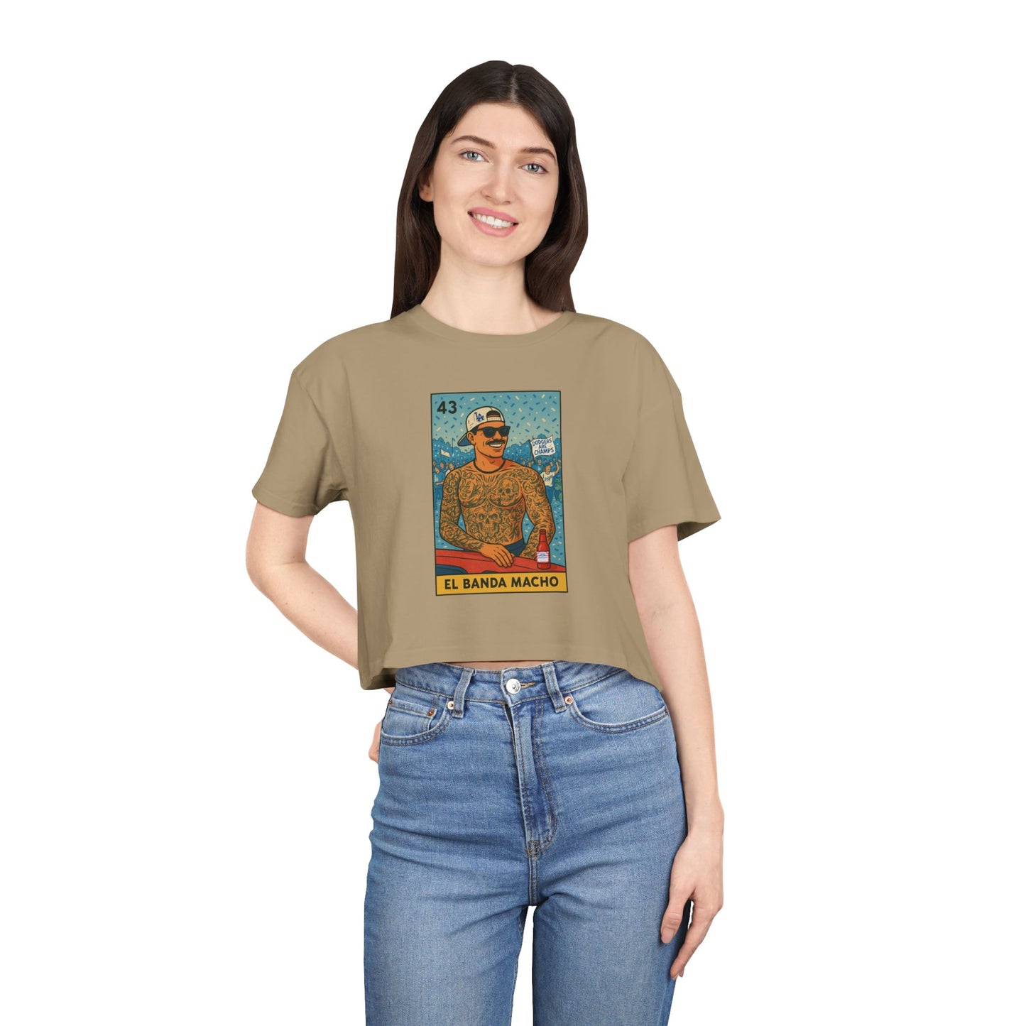 Dodgers-EL BANDA MACHO- Anthony Banda- Women's Crop Tee - El Banda Macho, Cute Summer Top, Casual Wear, Gift for Her, Trendy Fashion
