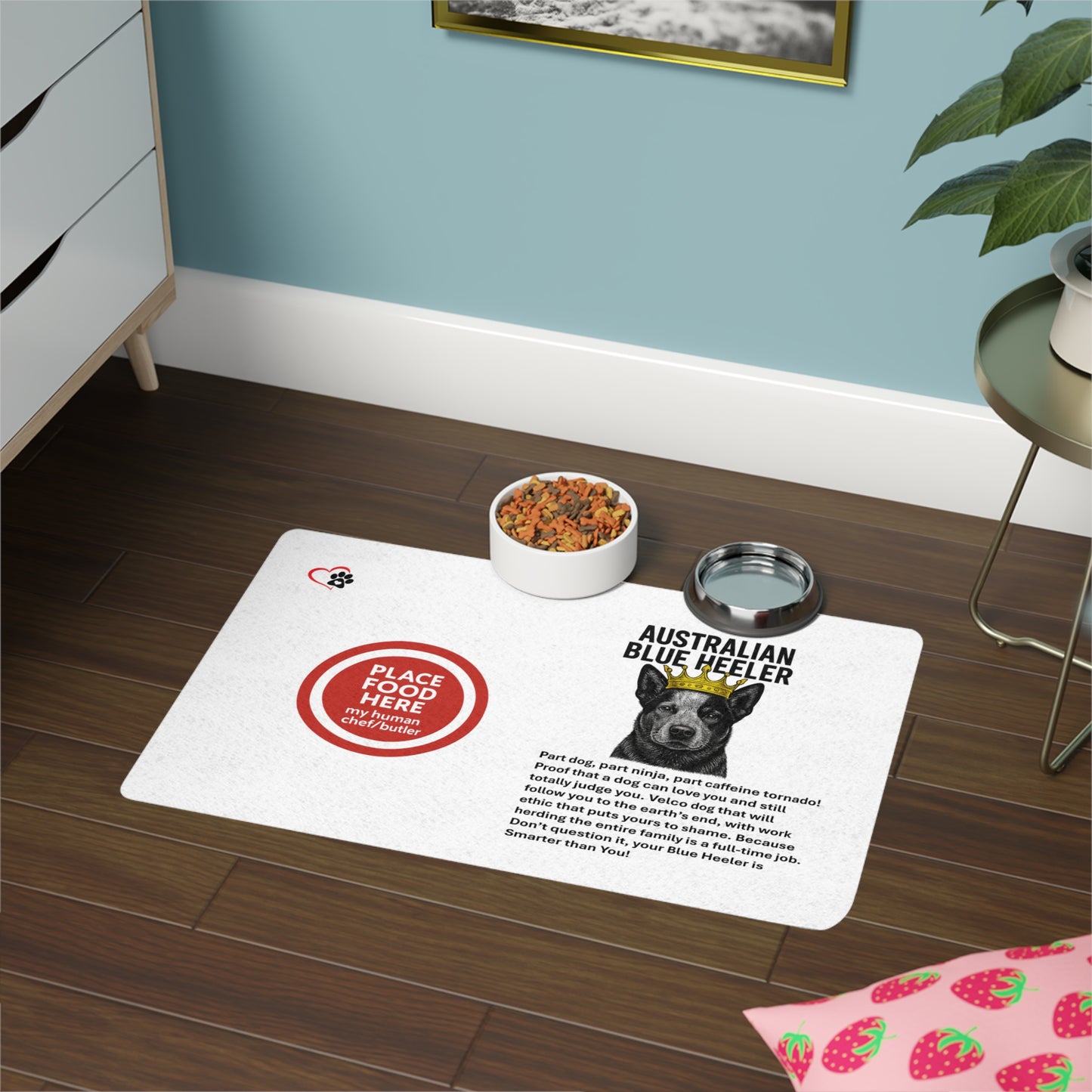 Australian Blue Heelers Design - Custom Dog Food Mat