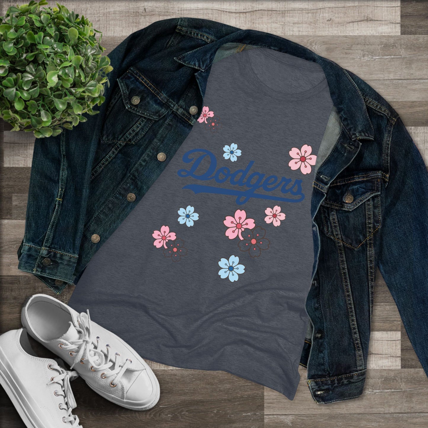 Stylish Women's Dodgers Cherry Blossom Tee - Look Cute and Bring the Flower Power!