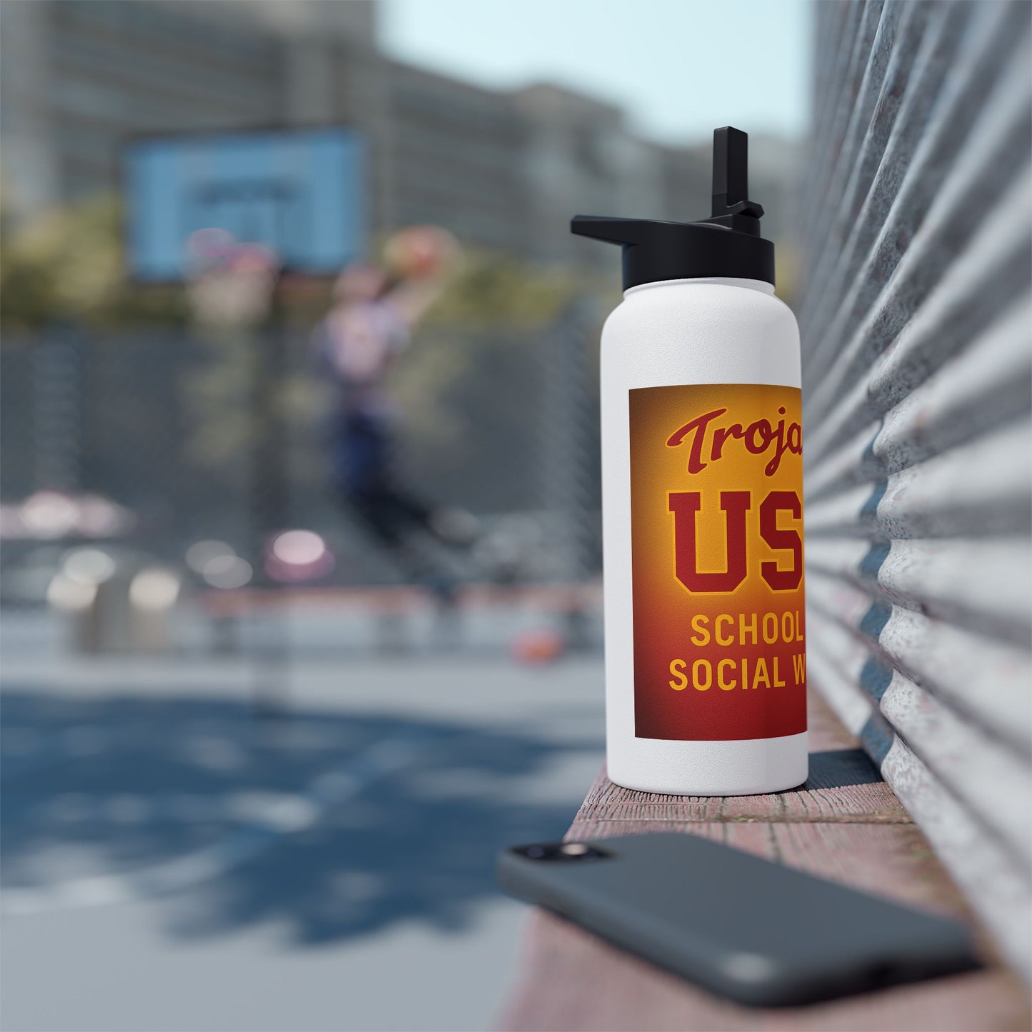 USC Trojans Stainless Steel Water Bottle - Fight On & School of Social Work Designs