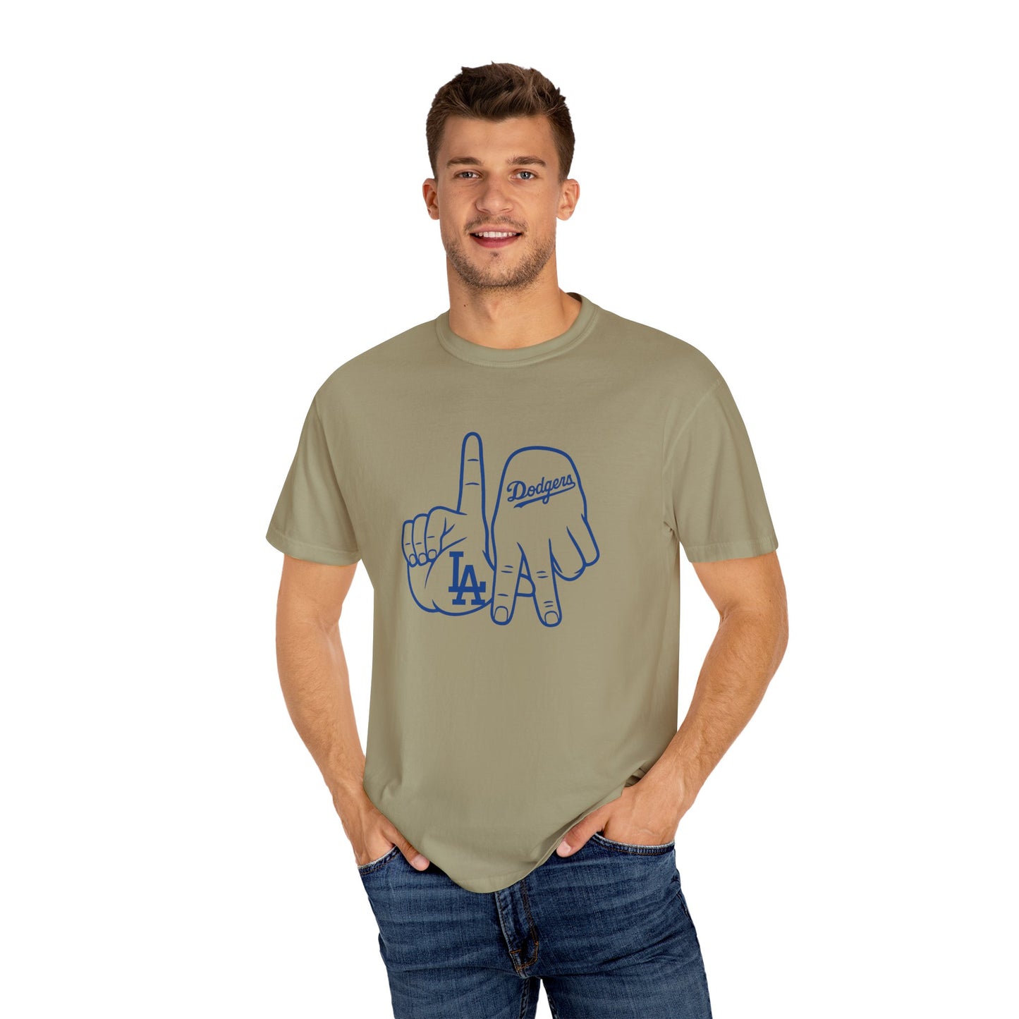 Dodgers Twisted Fingers Unisex Garment-Dyed Graphic T-Shirt - Perfect for Game Days & Casual Wear