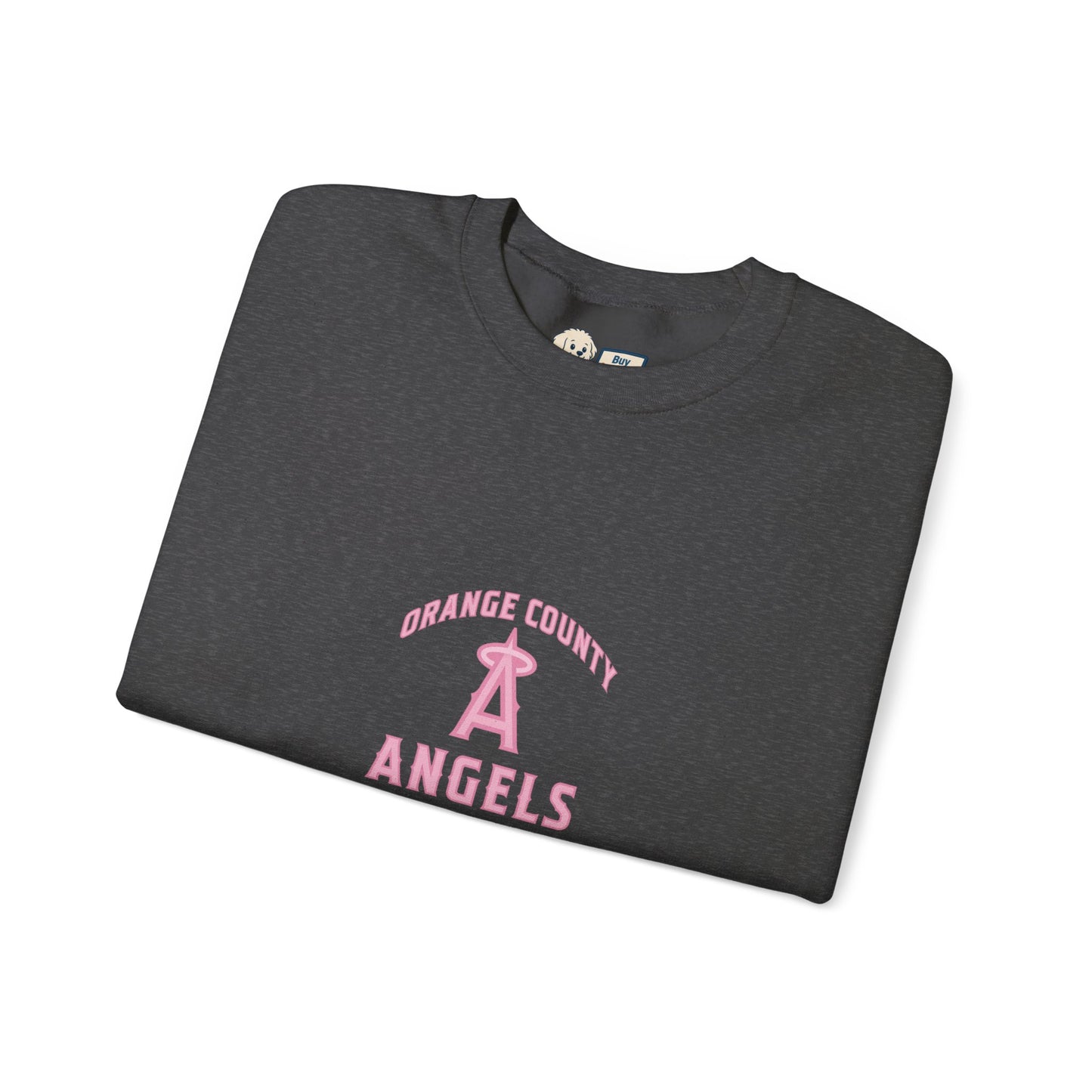 Pink Logo Orange County Angels Unisex Heavy Blend™ Crewneck Sweatshirt - Original Design