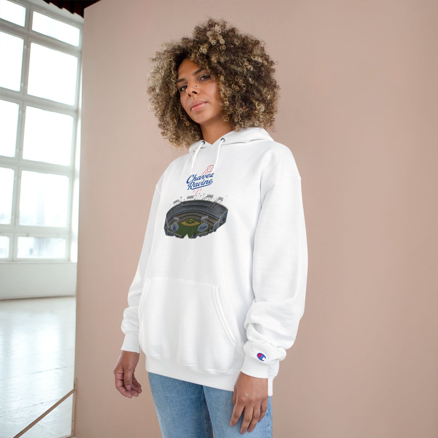 Chavez Ravine Champion Unisex Dodger Hoodie - Comfortable & Stylish for Baseball Fans