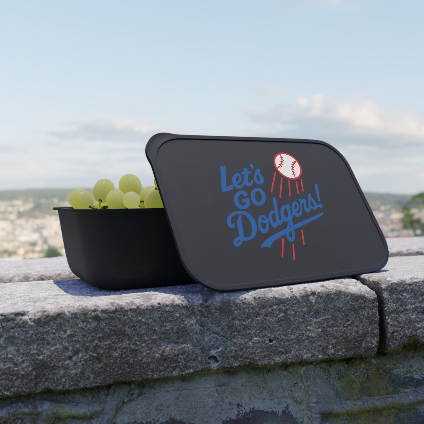Dodger-Themed Bento Box with Utensils - Let's Go Dodgers!