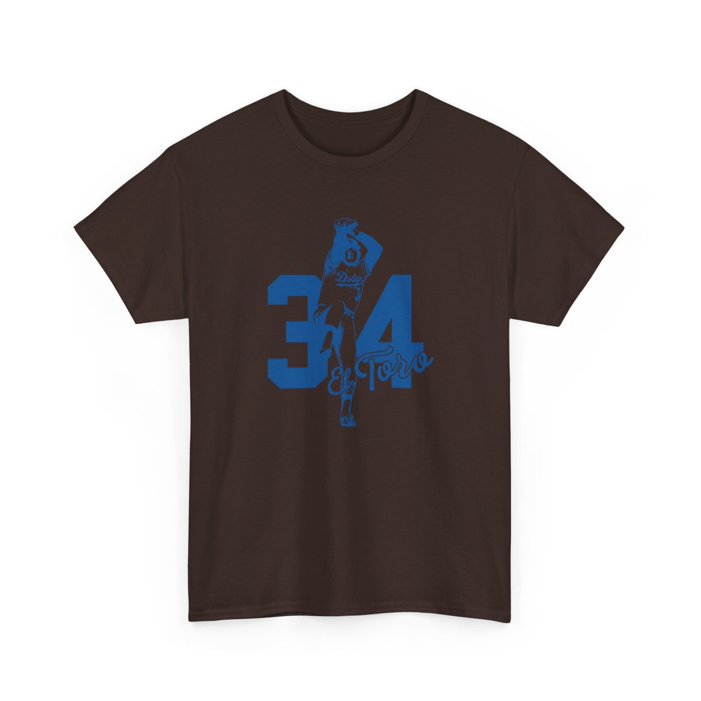 Dodgers -Unisex Fernando Valenzuela Heavy Cotton Tee - El Toro 34 Baseball Graphic Tee