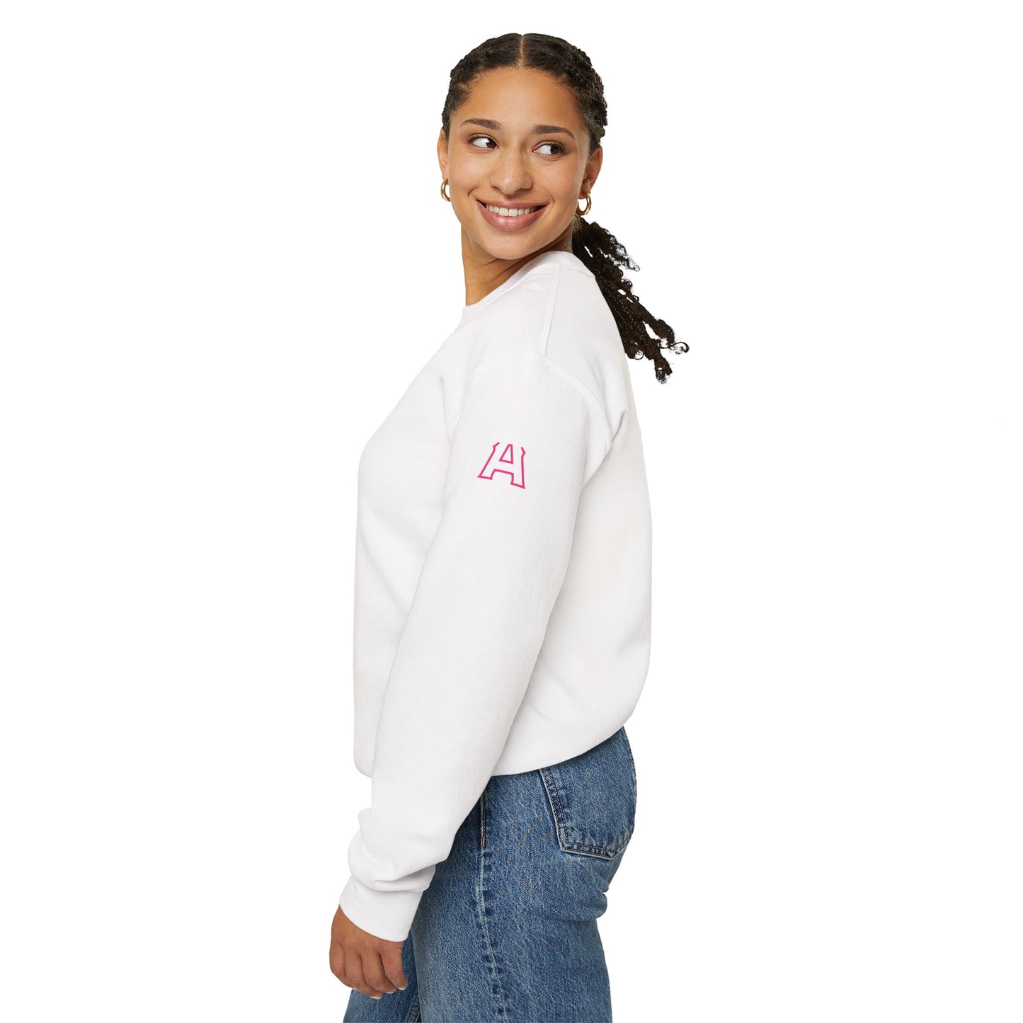 Pink Logo Orange County Angels Unisex Heavy Blend™ Crewneck Sweatshirt - Original Design