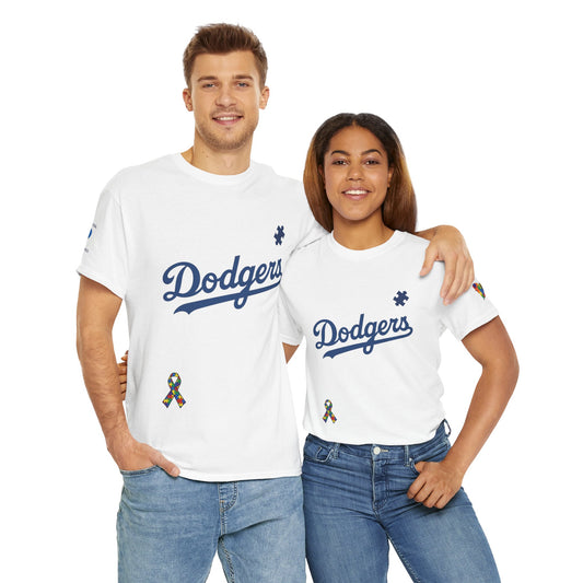 Autism Awareness - Dodgers Tee -Unisex Heavy Cotton Tee - Men & Women