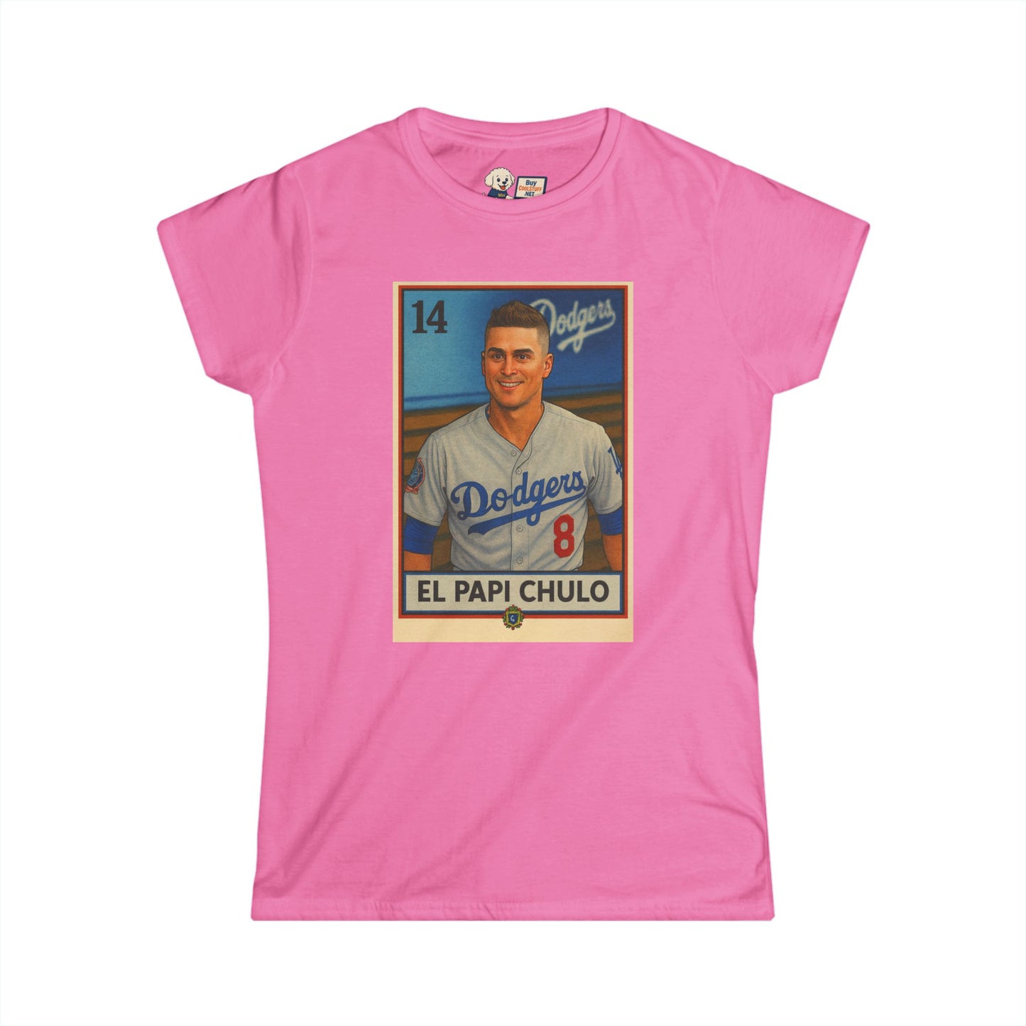Dodgers - Kike Hernandez (EL PAPI CHULO) Loteria Women's Softstyle Tee, Retro Baseball Shirt, Casual Sportswear