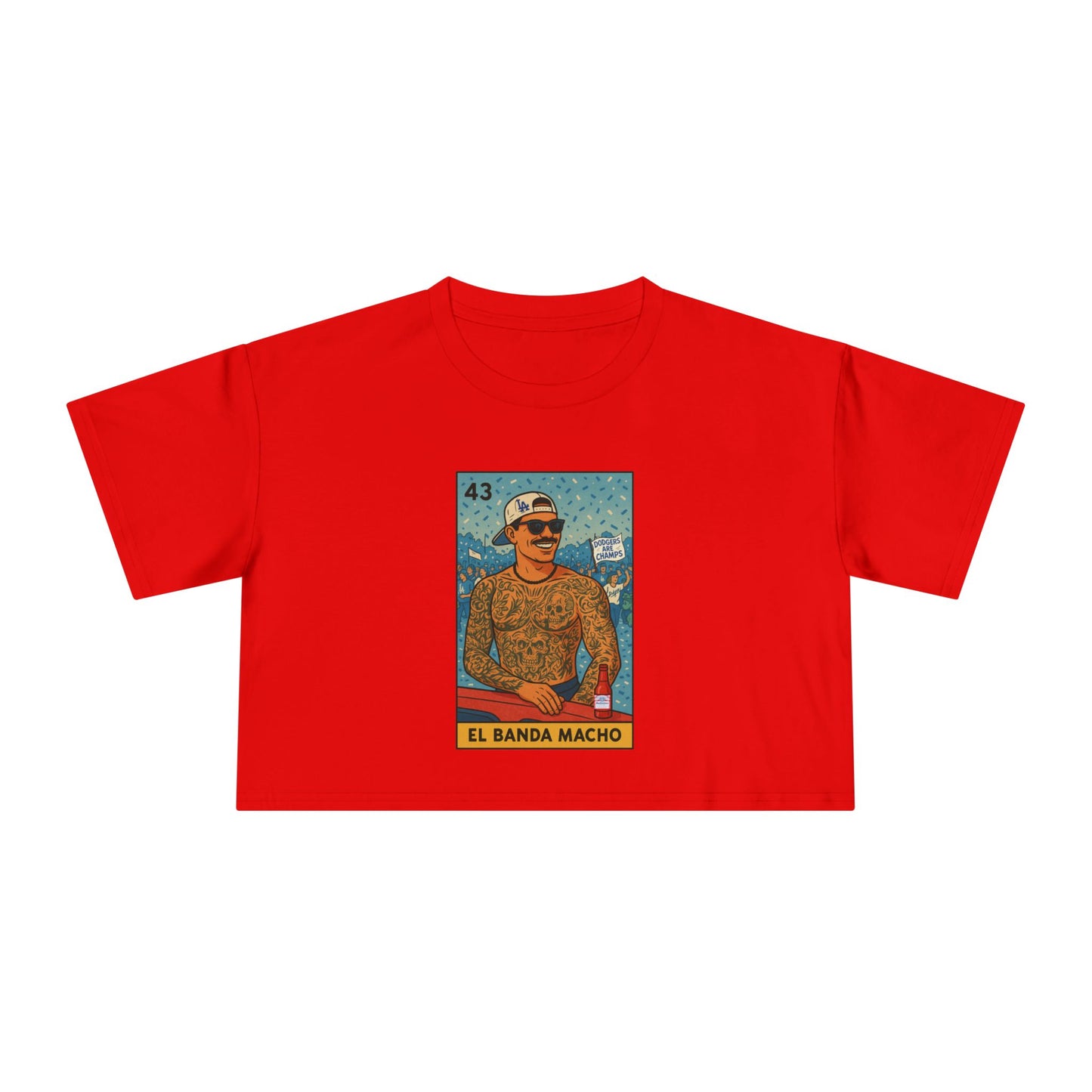 Dodgers-EL BANDA MACHO- Anthony Banda- Women's Crop Tee - El Banda Macho, Cute Summer Top, Casual Wear, Gift for Her, Trendy Fashion