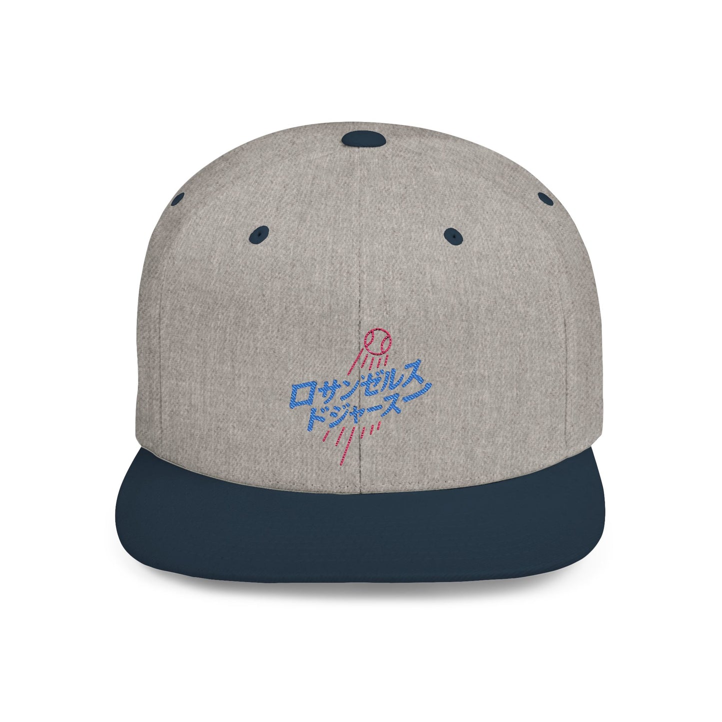 Japanese Text Los Angeles Dodgers Flat Bill Snapback Cap - Stylish and Casual