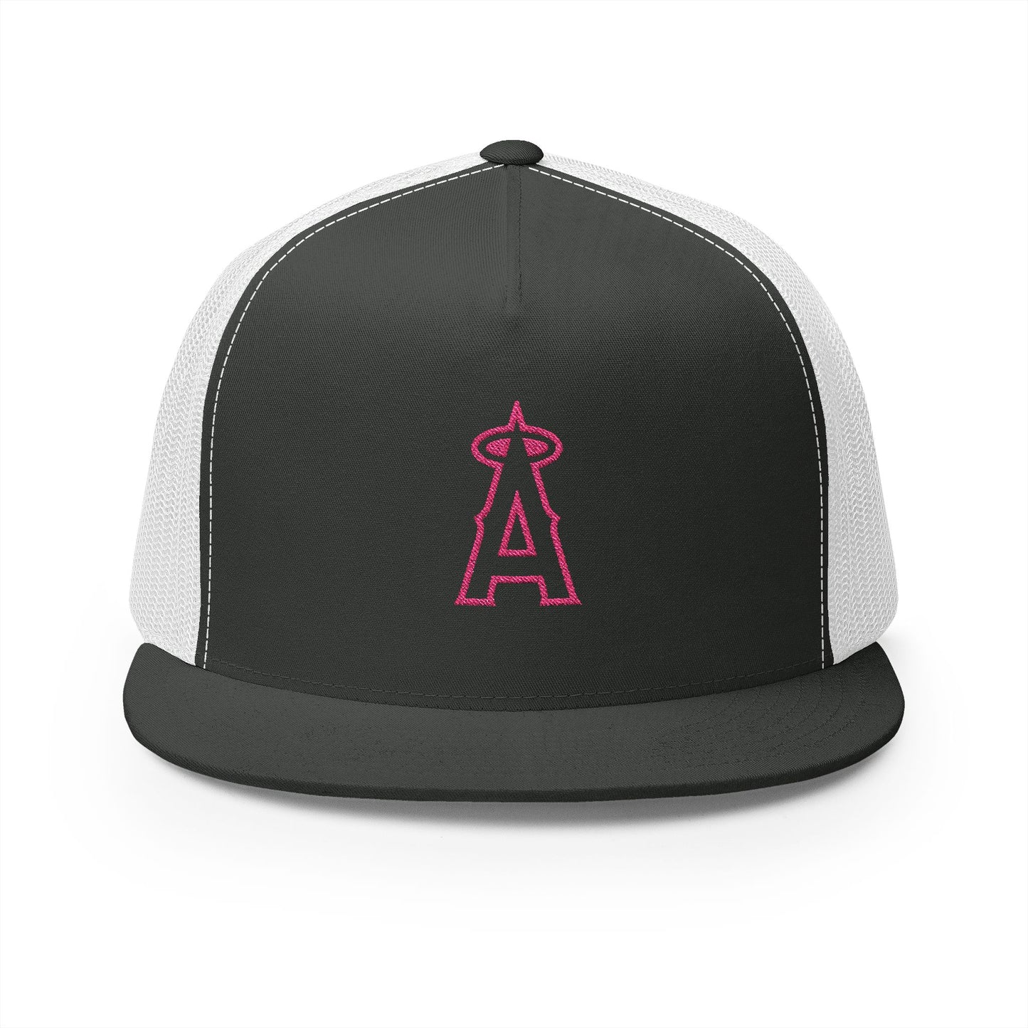 Angels Pink Logo Embroidered 5 Panel Trucker Cap - Stylish Casual Hat