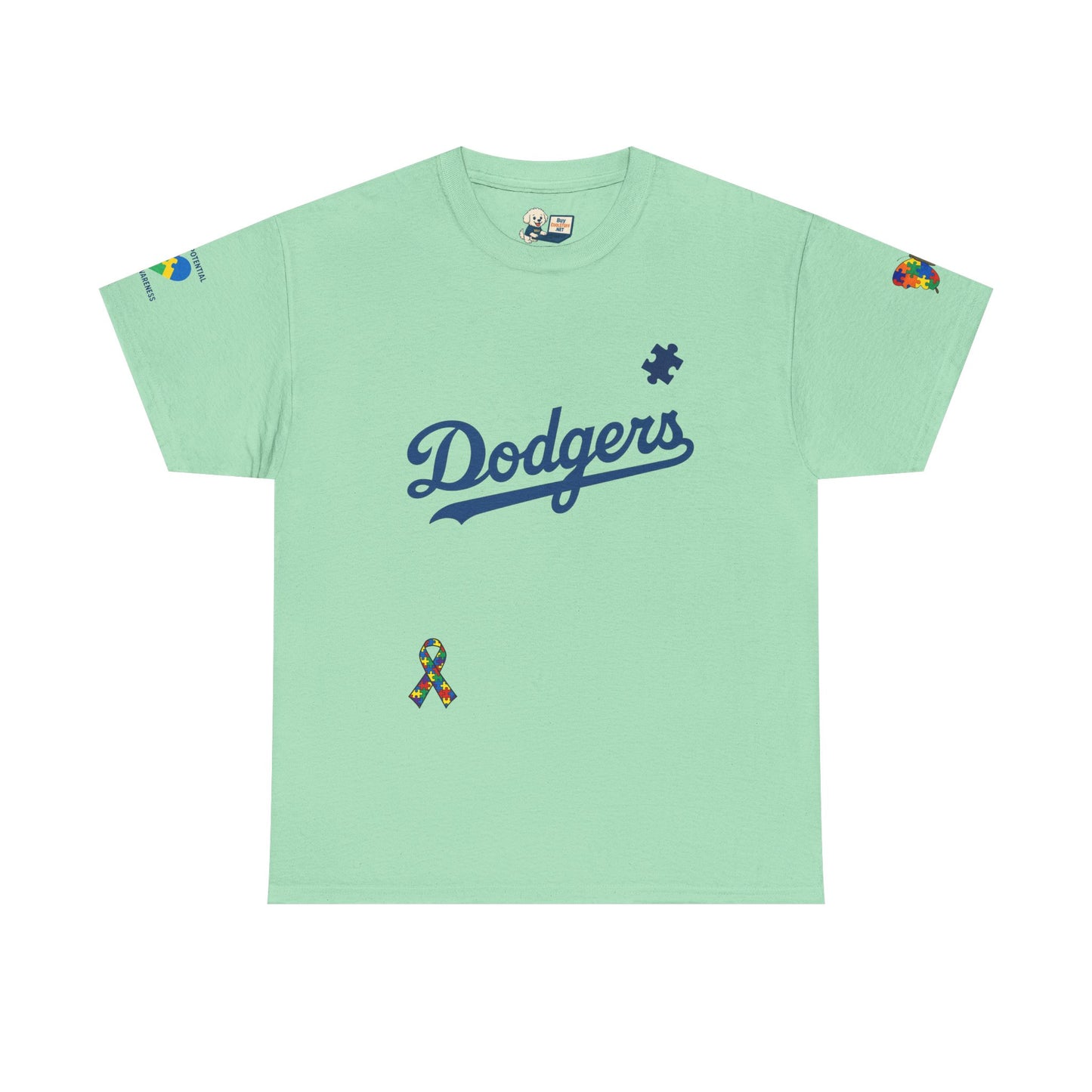 Autism Awareness - Dodgers Tee -Unisex Heavy Cotton Tee - Men & Women