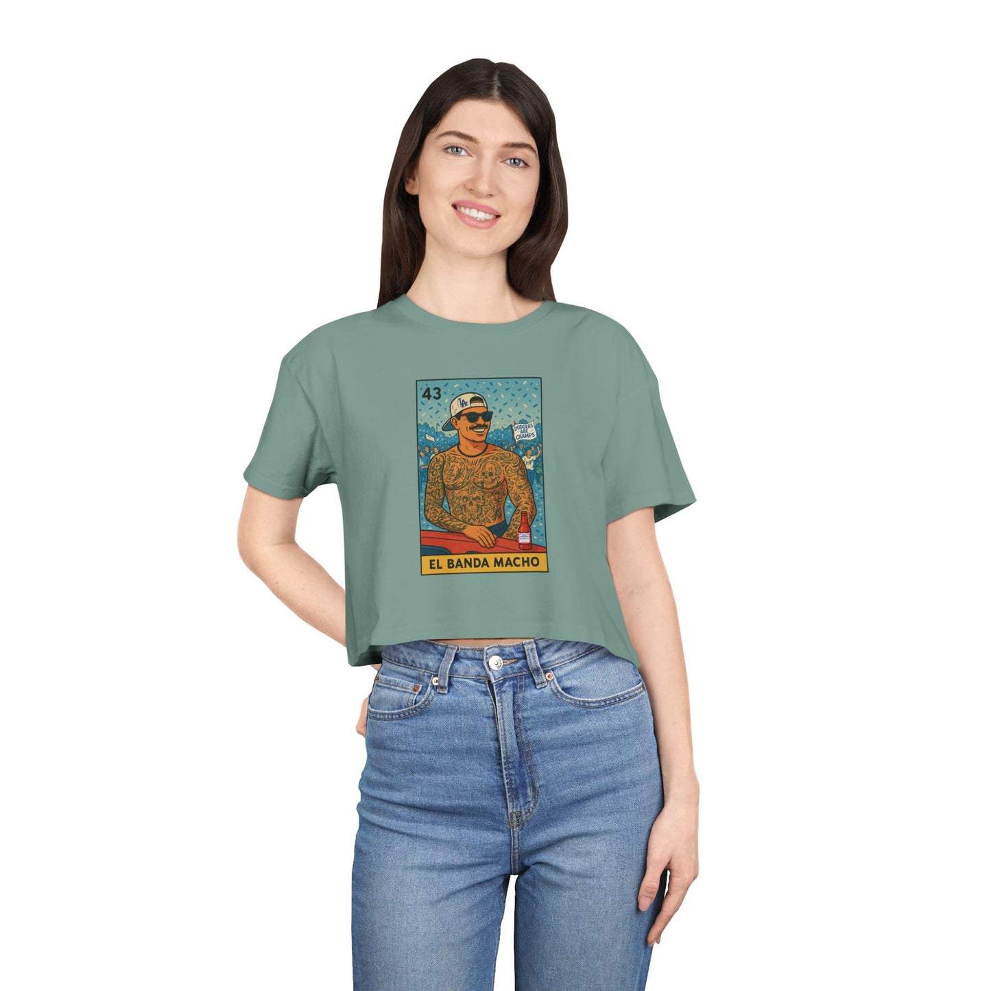 Dodgers-EL BANDA MACHO- Anthony Banda- Women's Crop Tee - El Banda Macho, Cute Summer Top, Casual Wear, Gift for Her, Trendy Fashion
