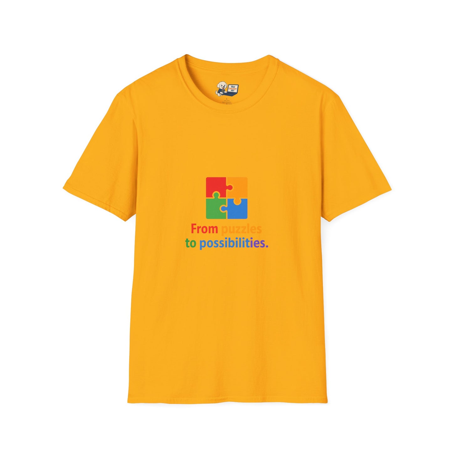 Autism Awareness - "From Puzzles to Possibilities" -  Unisex Softstyle T-Shirt (Various Colors)
