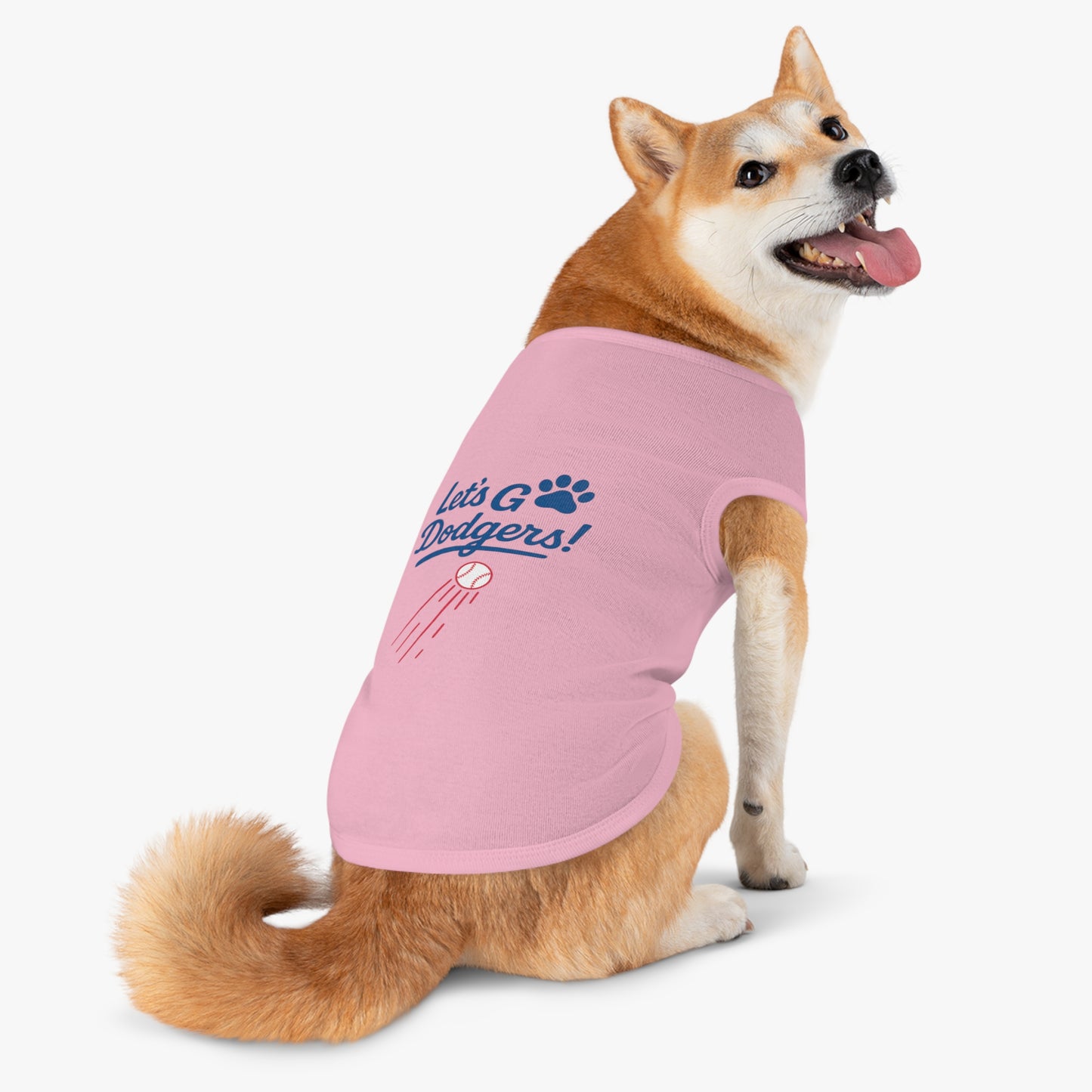 Let's Go Dodgers!  Dog Tank Top - Baseball Pet Apparel - Dodgers