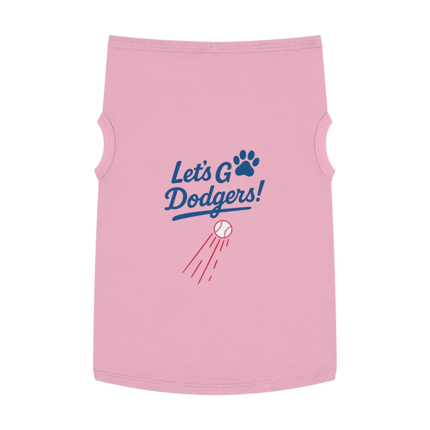 Let's Go Dodgers!  Dog Tank Top - Baseball Pet Apparel - Dodgers