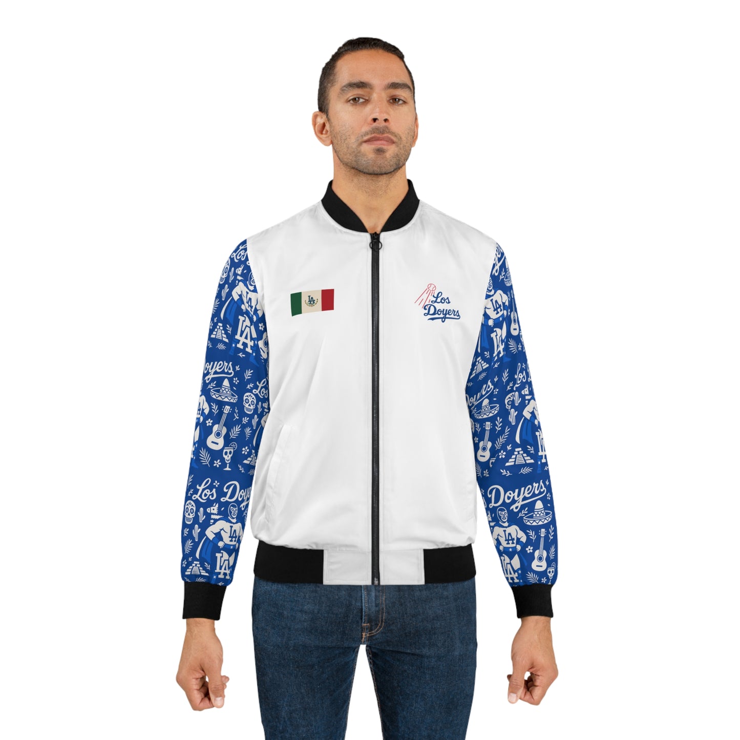 Dodgers - Los Doyers - Mexican Players Bomber Jacket - White