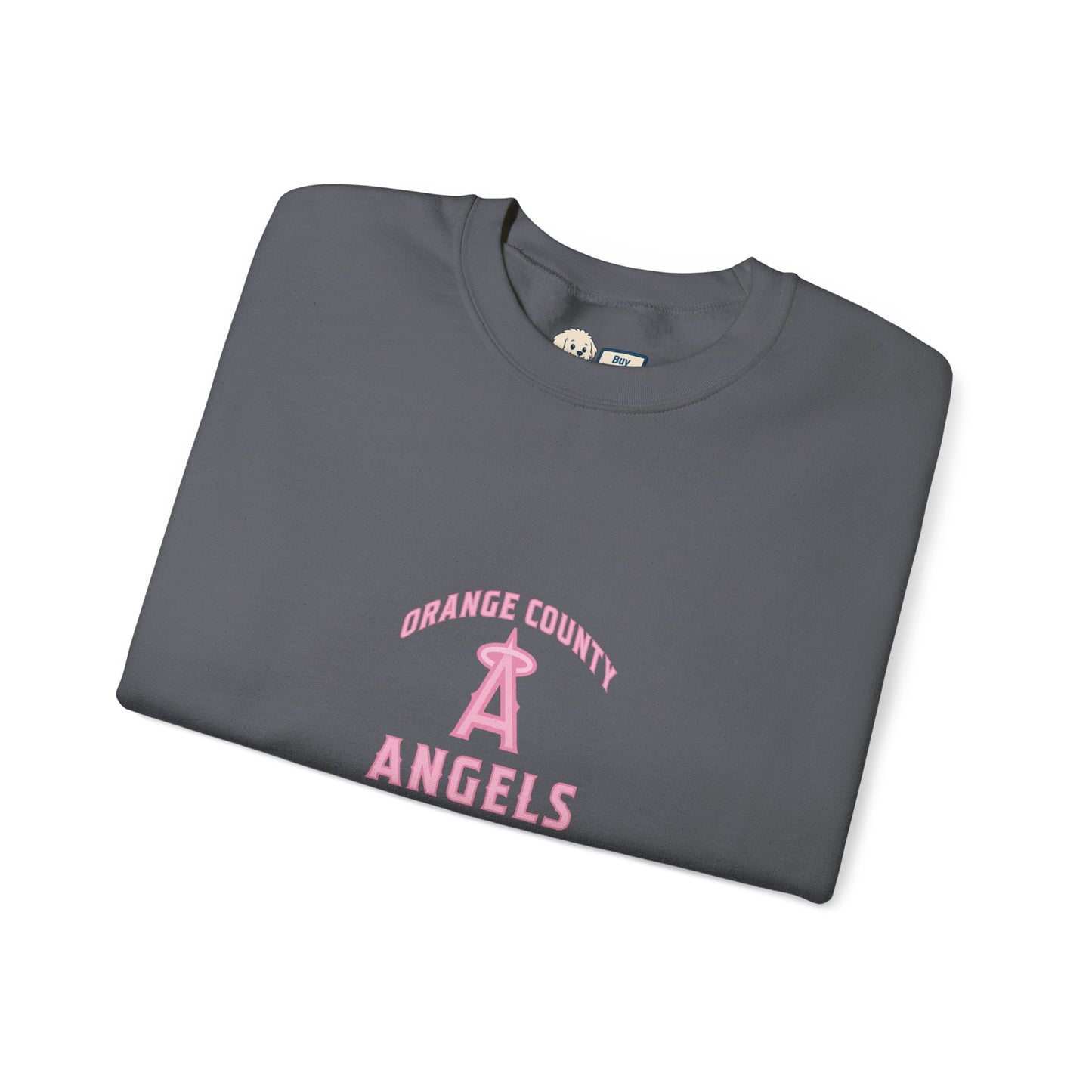 Pink Logo Orange County Angels Unisex Heavy Blend™ Crewneck Sweatshirt - Original Design