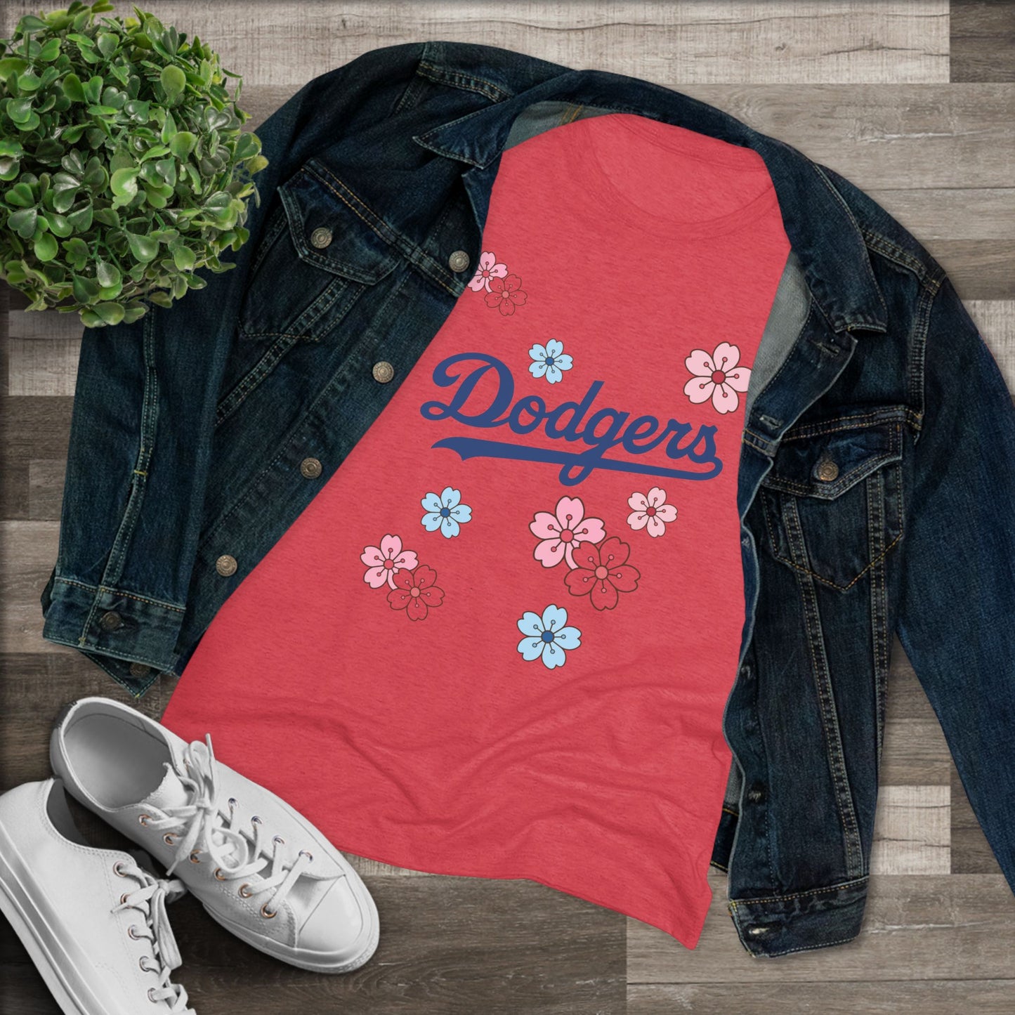 Stylish Women's Dodgers Cherry Blossom Tee - Look Cute and Bring the Flower Power!