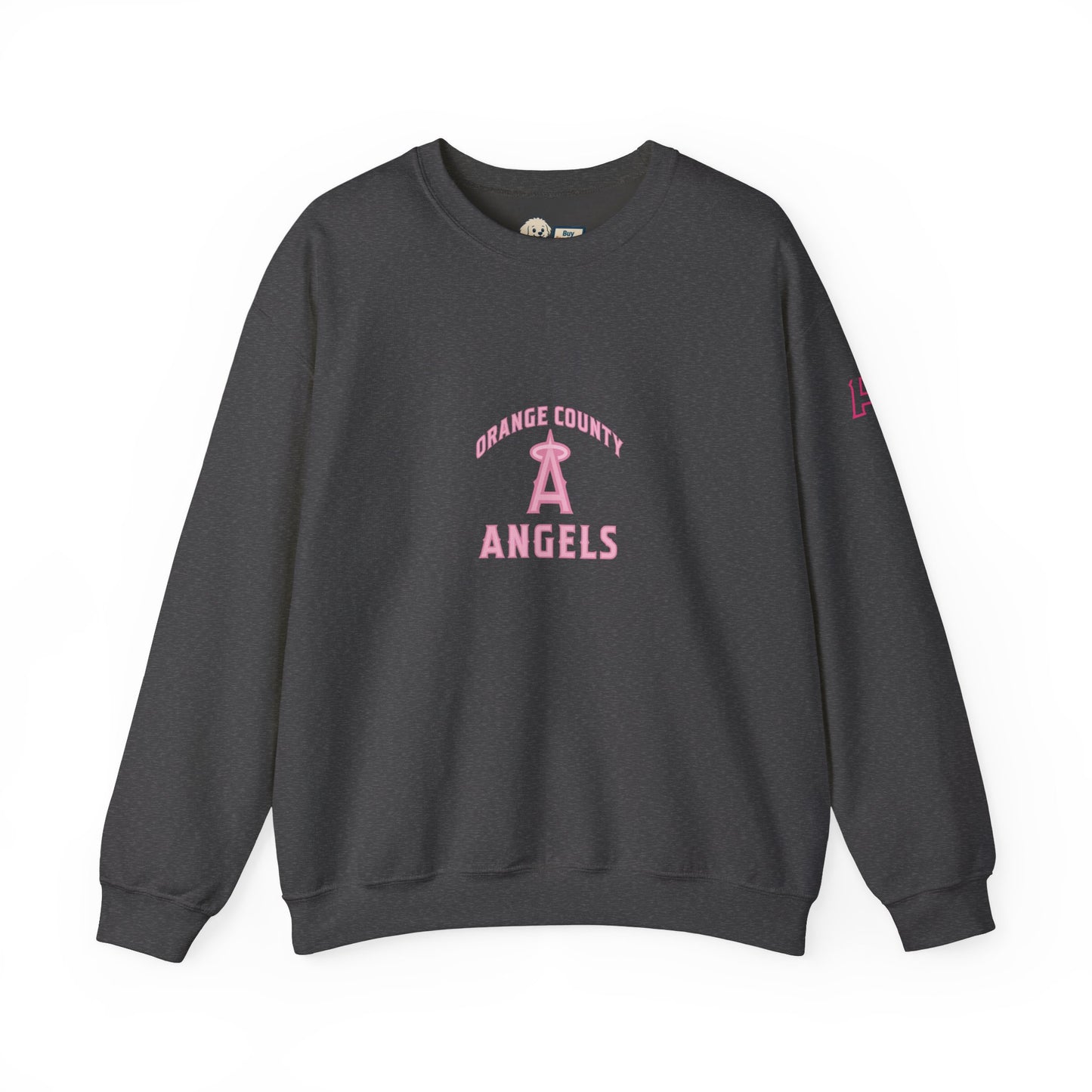 Pink Logo Orange County Angels Unisex Heavy Blend™ Crewneck Sweatshirt - Original Design