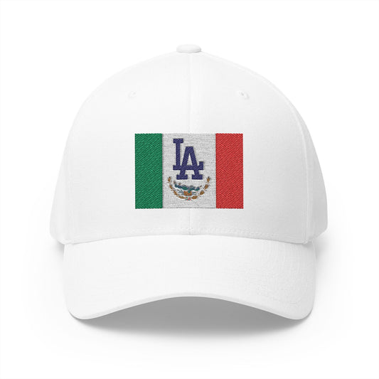 Fitted Embroidered Mexican Flag with L.A. Dodgers Logo Cap - Original Design