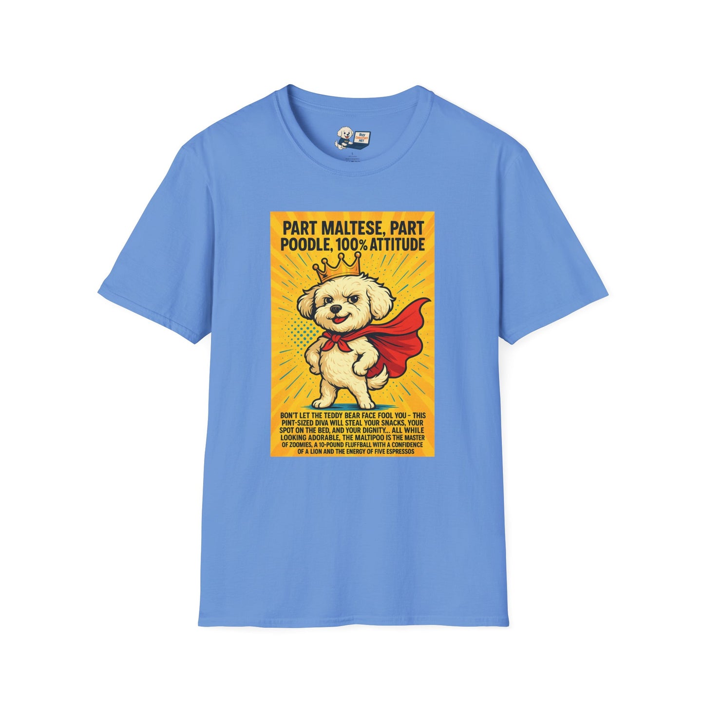 Maltipoo "Superhero" Unisex Softstyle T-Shirt – Perfect Gift for Dog Lovers!