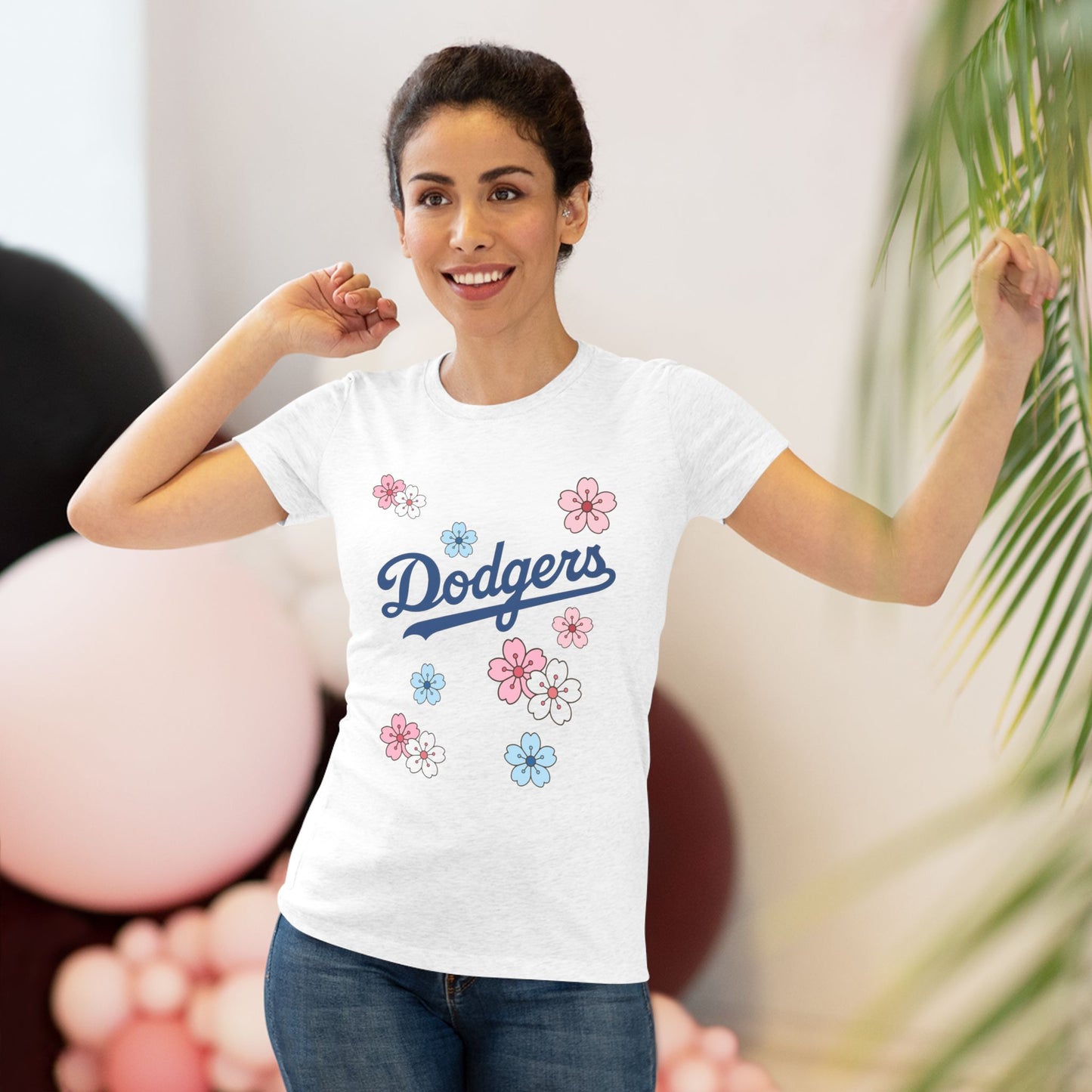 Stylish Women's Dodgers Cherry Blossom Tee - Look Cute and Bring the Flower Power!