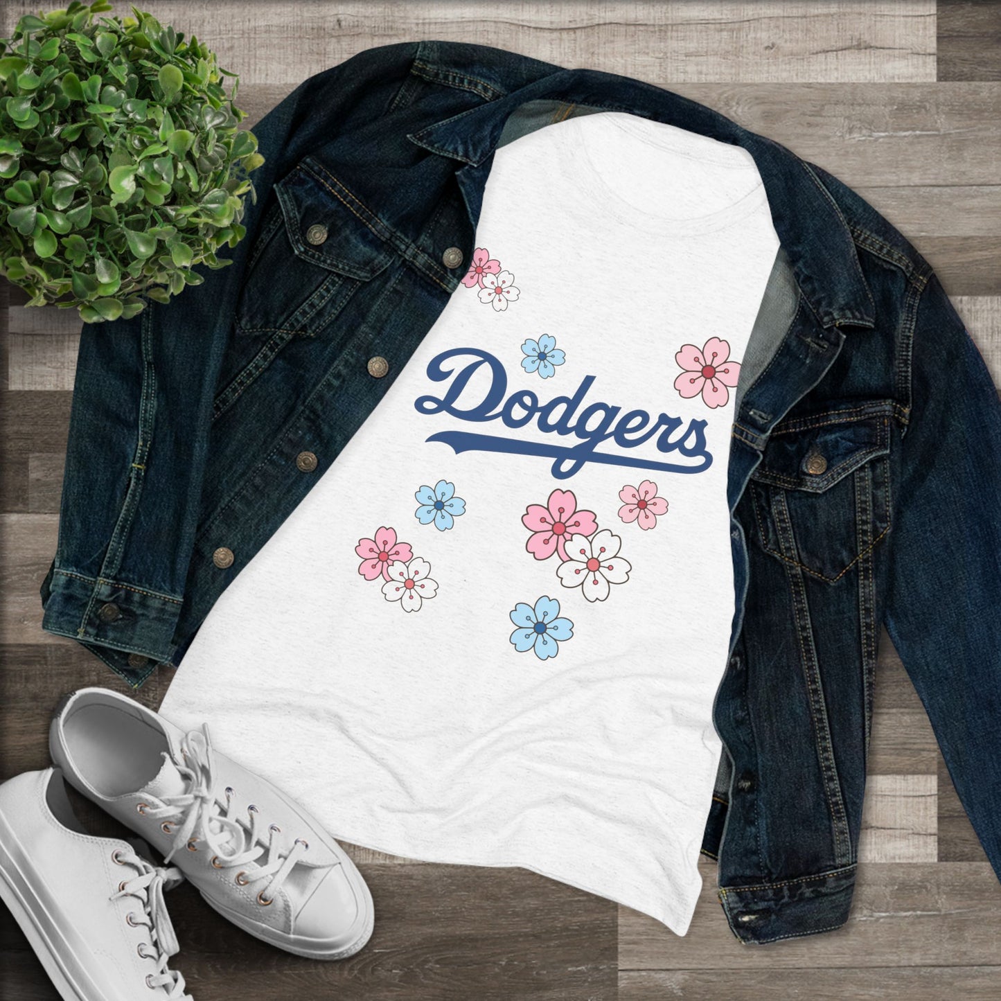 Stylish Women's Dodgers Cherry Blossom Tee - Look Cute and Bring the Flower Power!