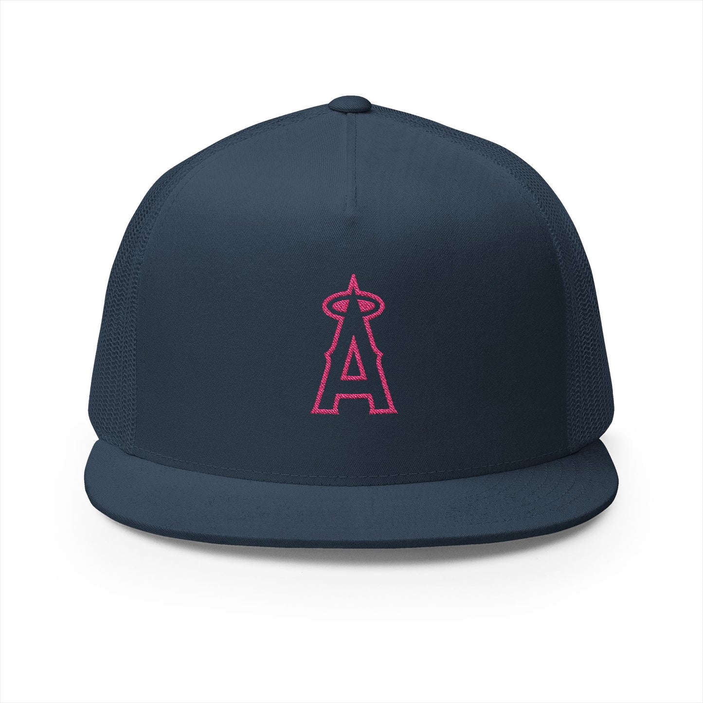 Angels Pink Logo Embroidered 5 Panel Trucker Cap - Stylish Casual Hat