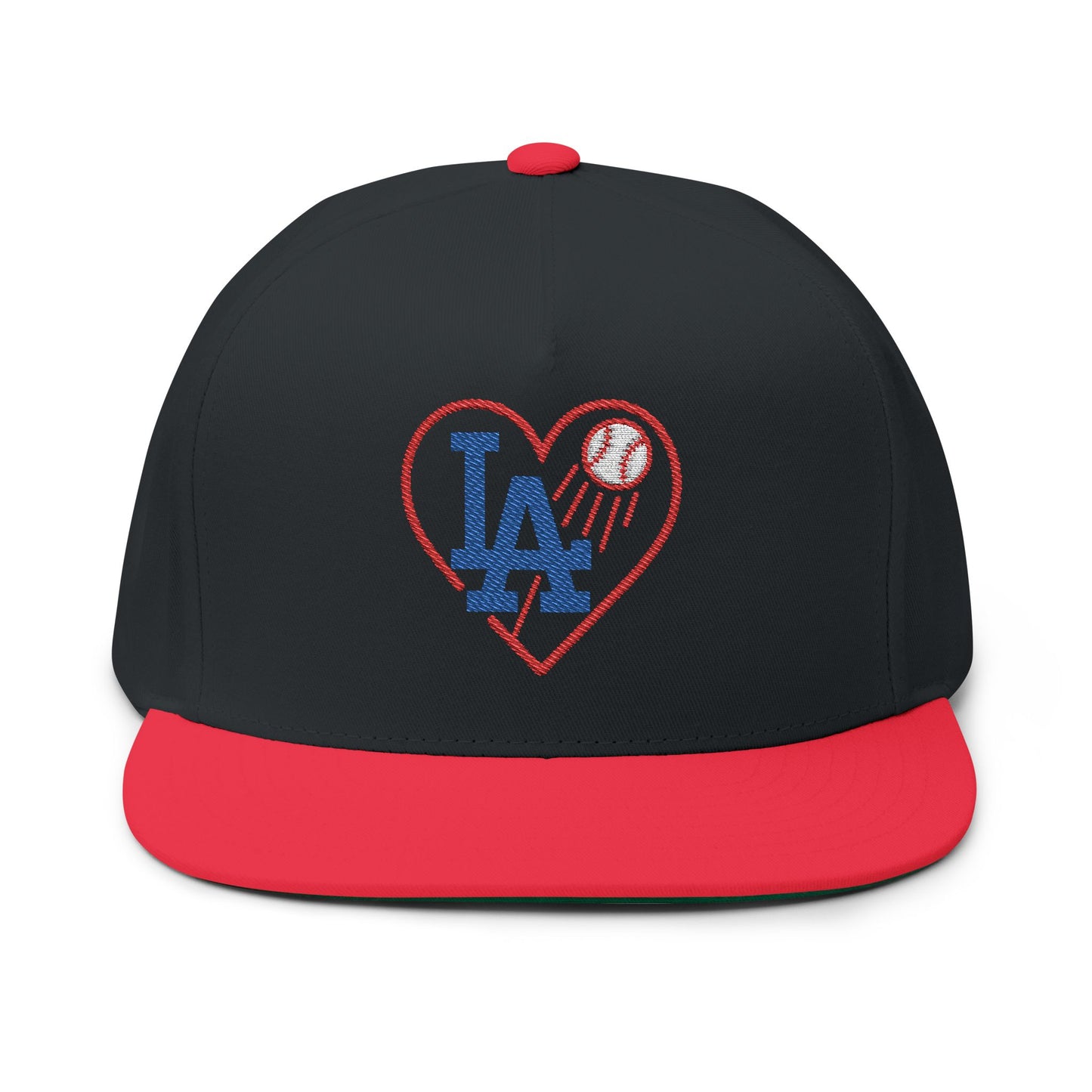 L.A. Heart Embroidered Flat Bill Cap - Perfect Gift for Men & Women