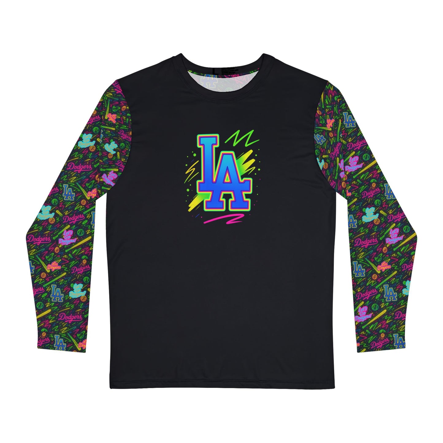 Los Angeles Dodgers - Men's 1990's Fluorescent Long Sleeve Tee