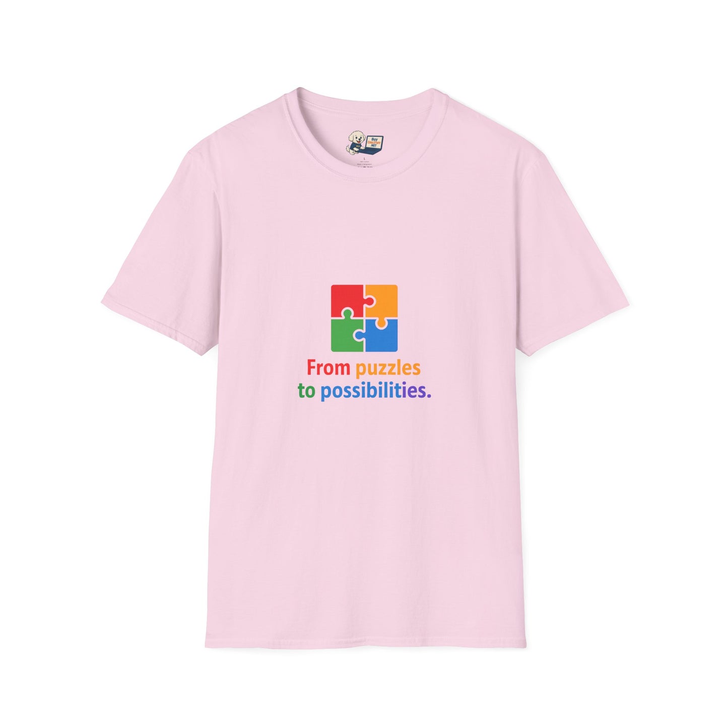 Autism Awareness - "From Puzzles to Possibilities" -  Unisex Softstyle T-Shirt (Various Colors)