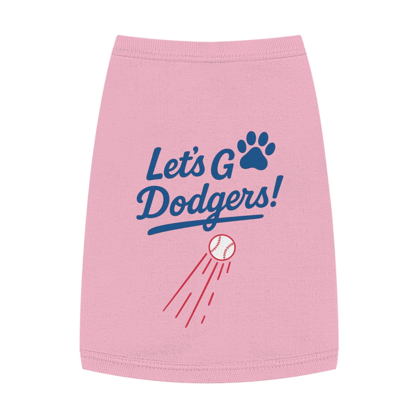 Let's Go Dodgers!  Dog Tank Top - Baseball Pet Apparel - Dodgers