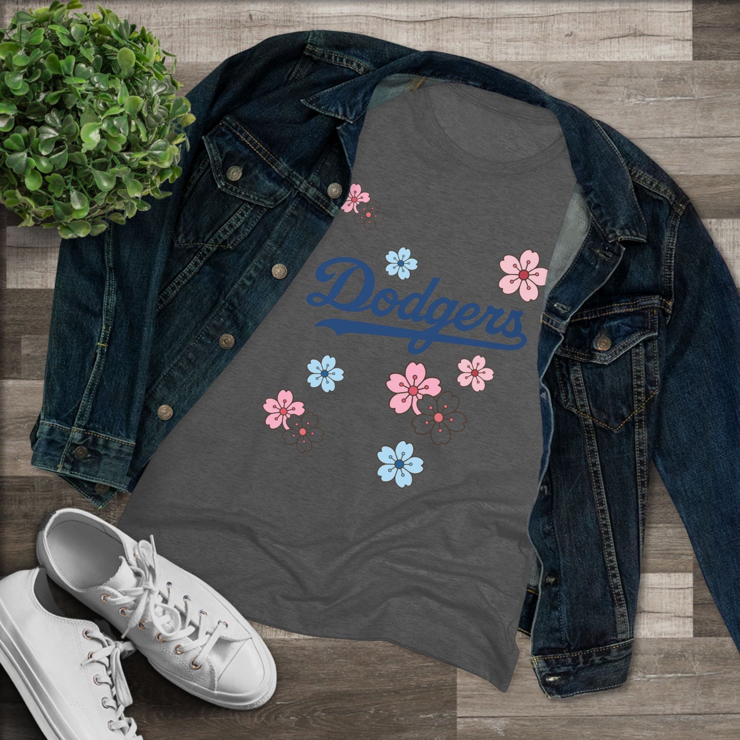 Stylish Women's Dodgers Cherry Blossom Tee - Look Cute and Bring the Flower Power!