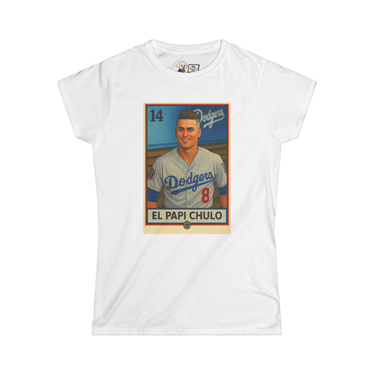 Dodgers - Kike Hernandez (EL PAPI CHULO) Loteria Women's Softstyle Tee, Retro Baseball Shirt, Casual Sportswear