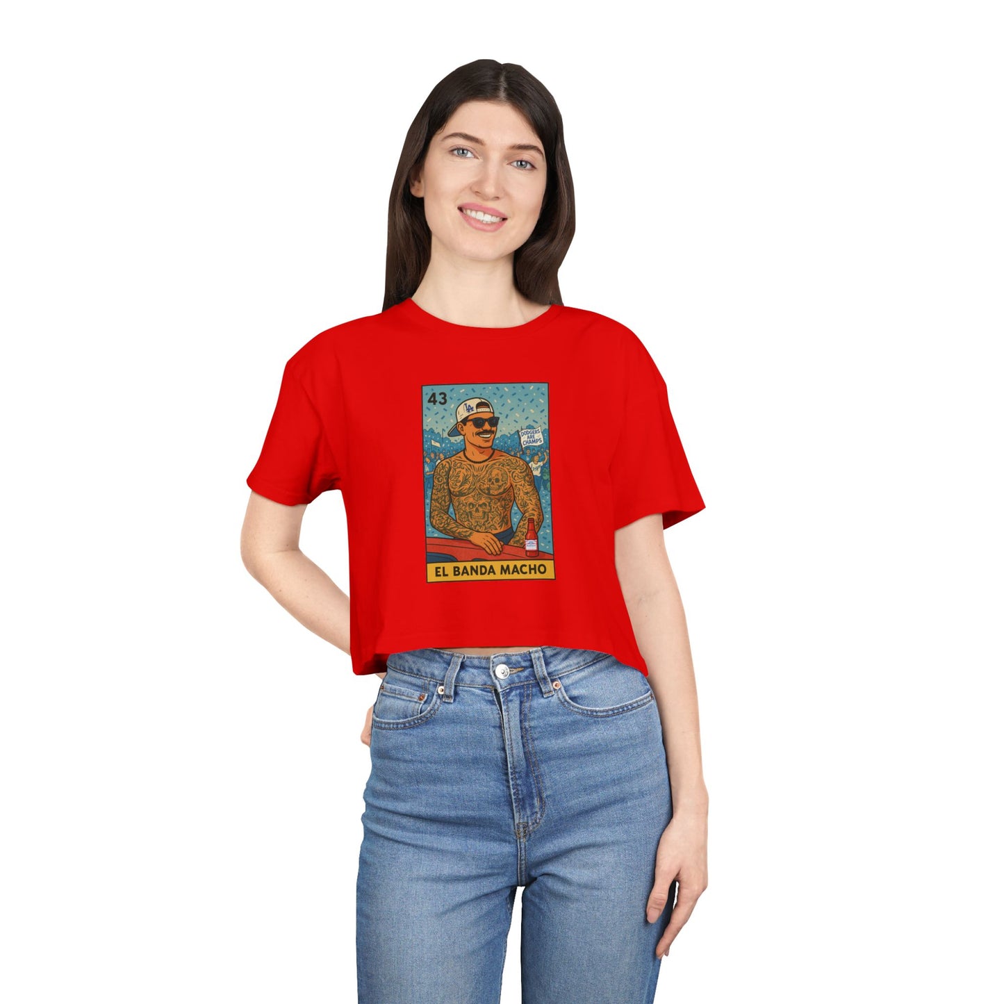 Dodgers-EL BANDA MACHO- Anthony Banda- Women's Crop Tee - El Banda Macho, Cute Summer Top, Casual Wear, Gift for Her, Trendy Fashion