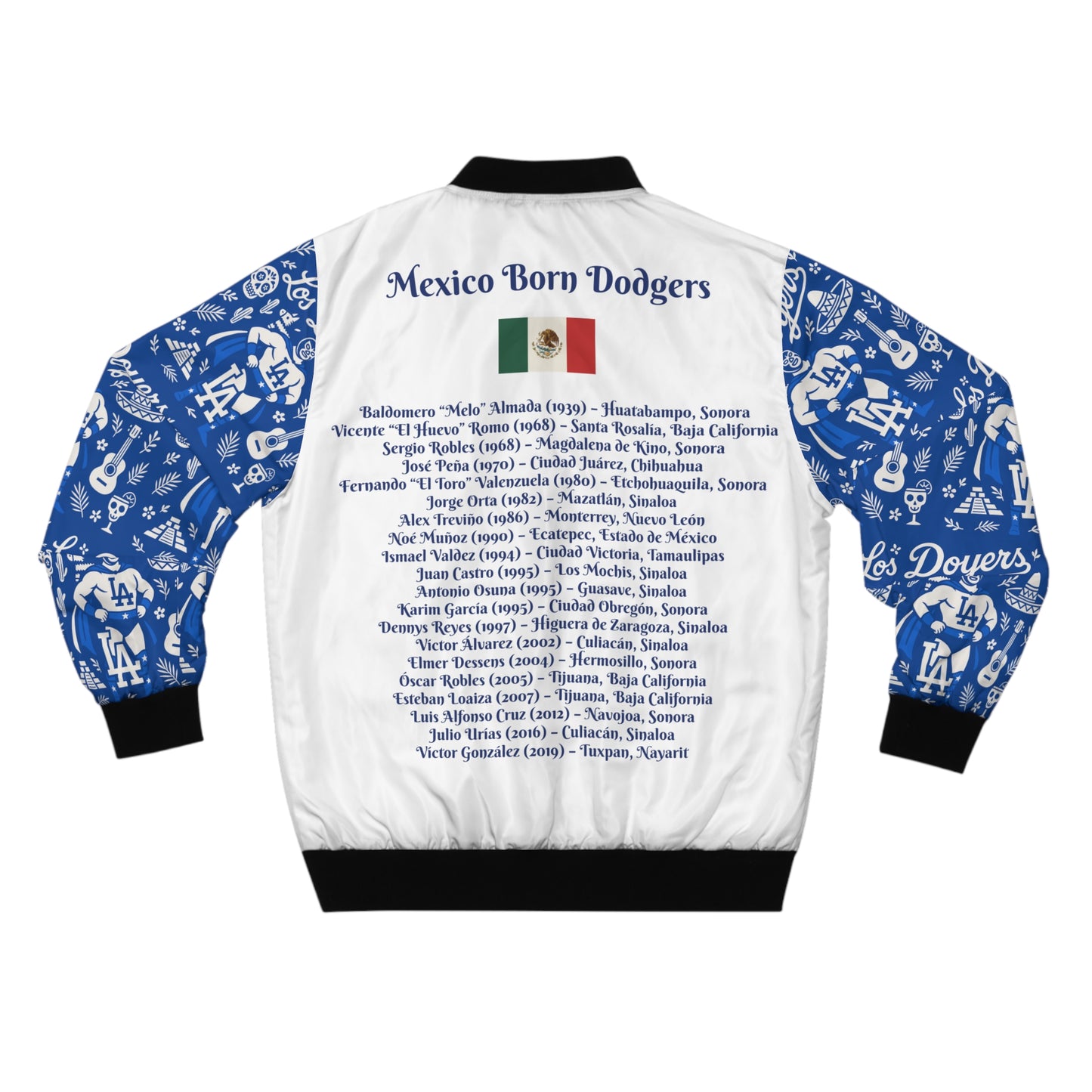 Dodgers - Los Doyers - Mexican Players Bomber Jacket - White