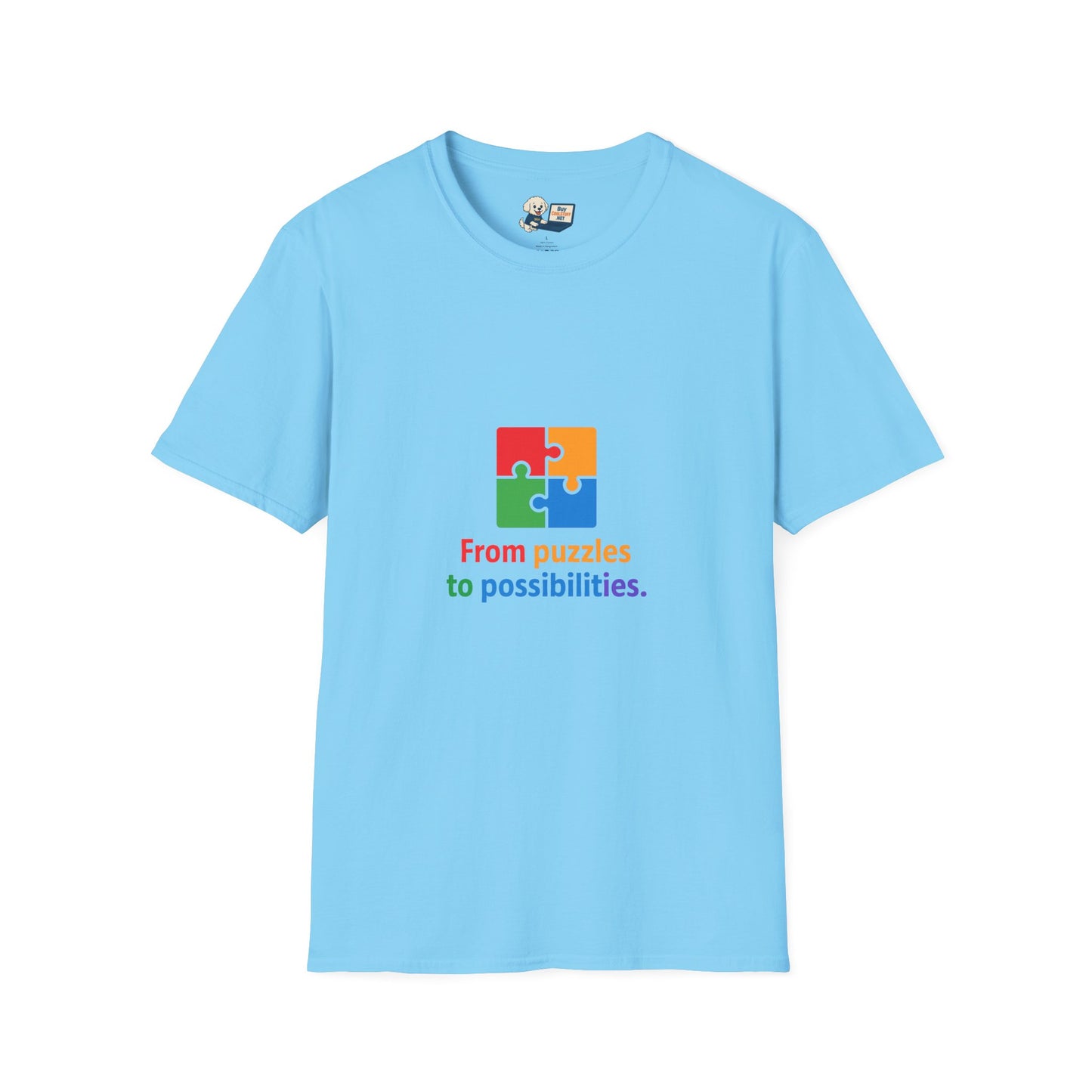 Autism Awareness - "From Puzzles to Possibilities" -  Unisex Softstyle T-Shirt (Various Colors)