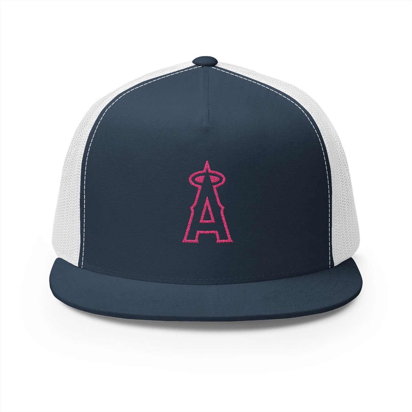 Angels Pink Logo Embroidered 5 Panel Trucker Cap - Stylish Casual Hat