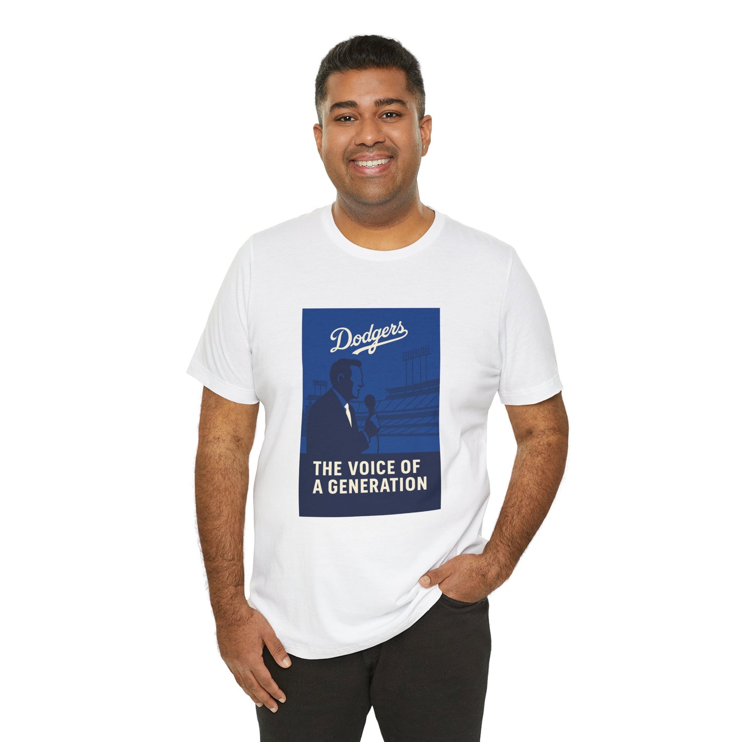 Dodgers Vin Scully "The Voice Of A Generation"  Tee - Unisex Jersey Short Sleeve