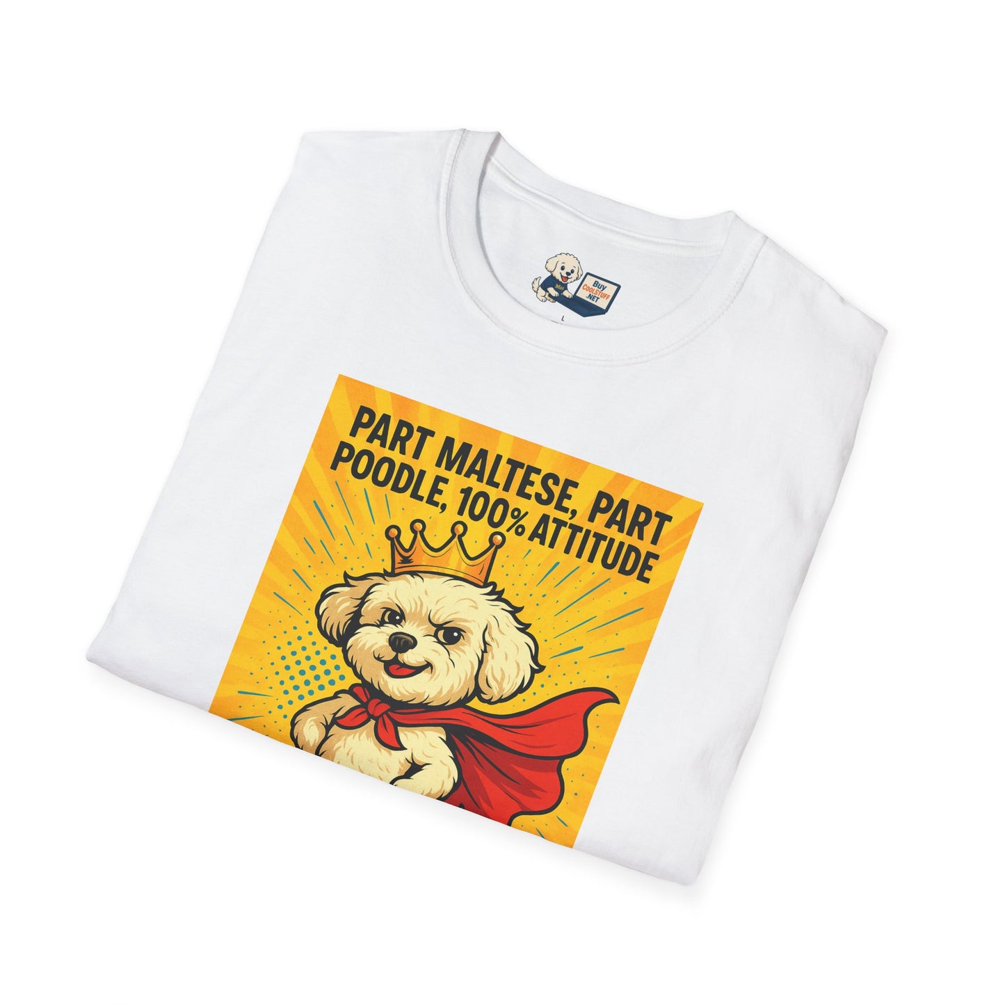 Maltipoo "Superhero" Unisex Softstyle T-Shirt – Perfect Gift for Dog Lovers!
