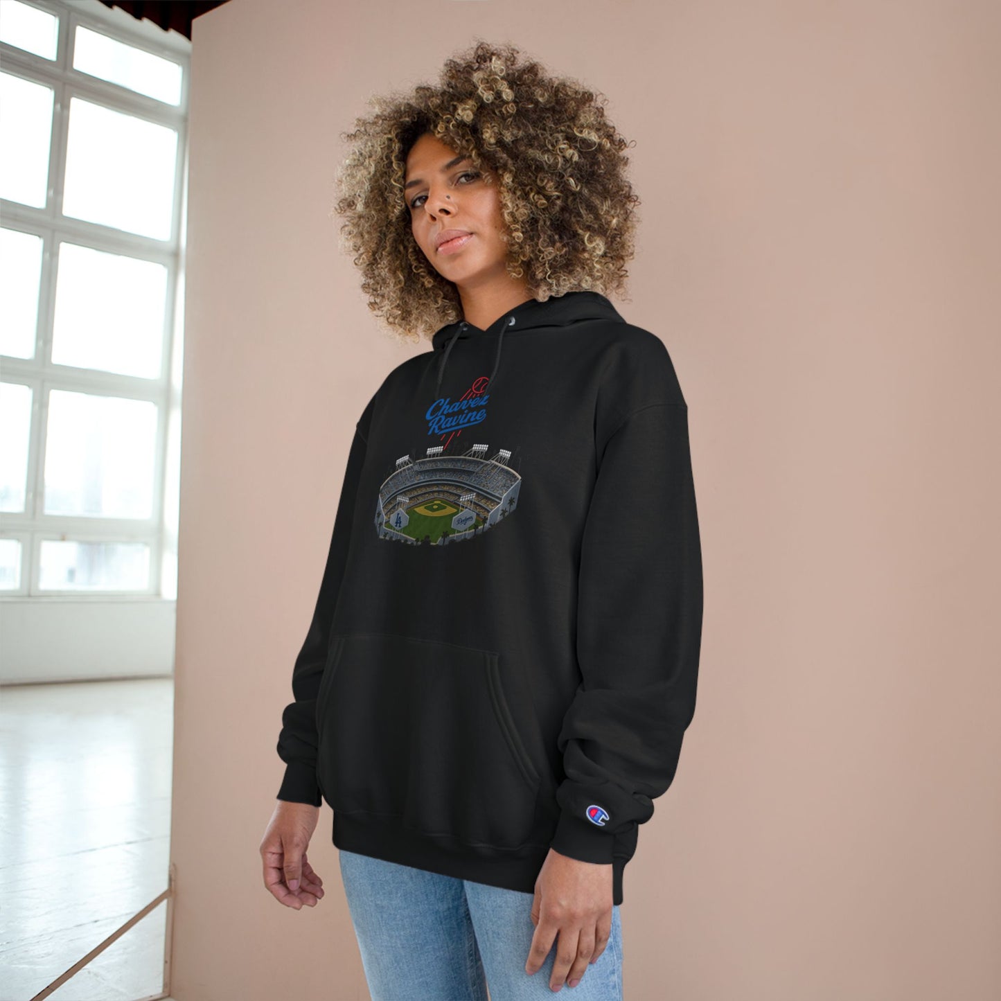Chavez Ravine Champion Unisex Dodger Hoodie - Comfortable & Stylish for Baseball Fans
