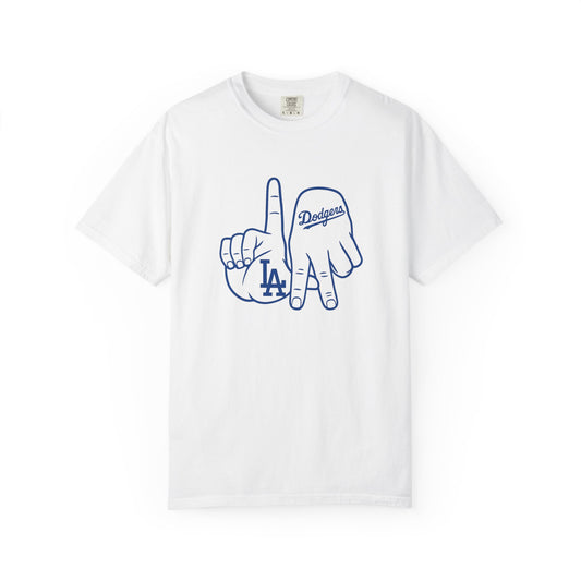 Dodgers Twisted Fingers Unisex Garment-Dyed Graphic T-Shirt - Perfect for Game Days & Casual Wear