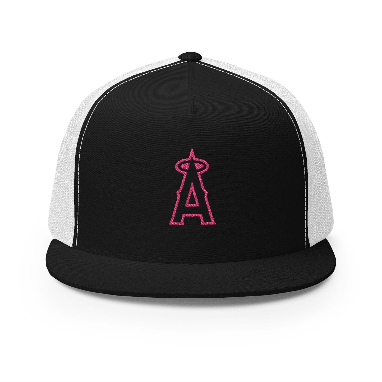 Angels Pink Logo Embroidered 5 Panel Trucker Cap - Stylish Casual Hat